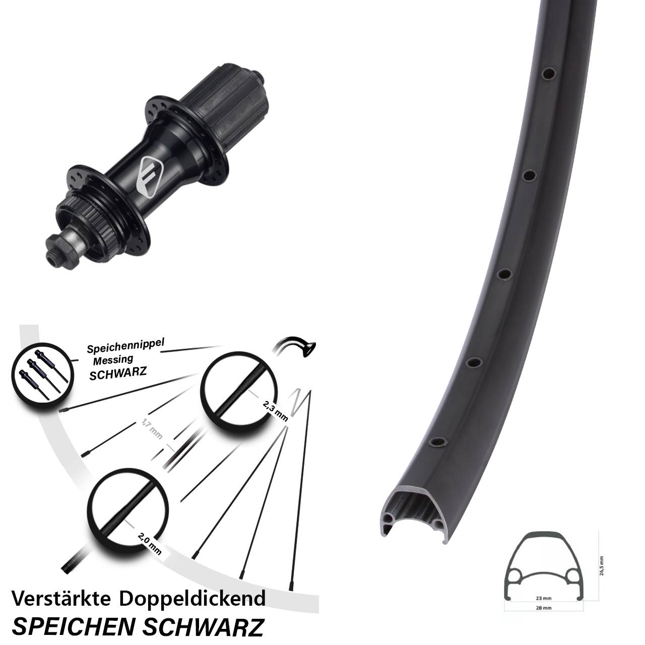 Ambrosio Sport Formula CL52 29 Zoll Centerlock Hinterrad für Schnellspanner 8-11 fach