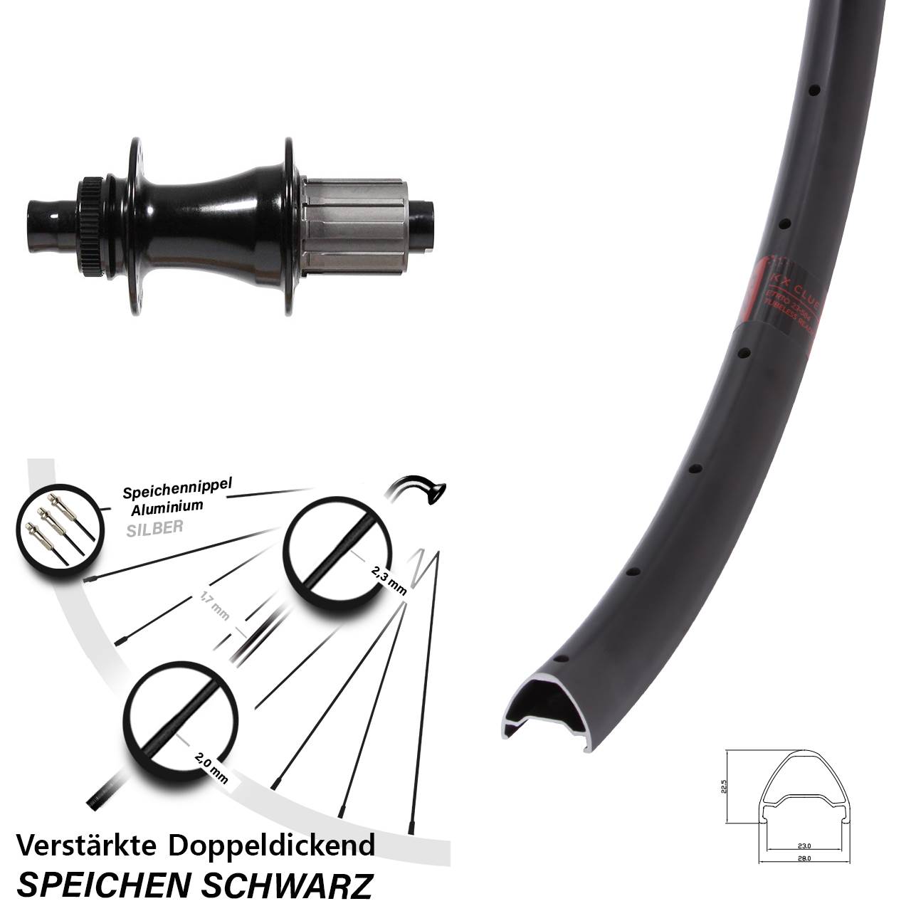 Hinterrad Centerlock 29 Zoll KX Clue Formula CL-142S 8-11 fach HG 12x142