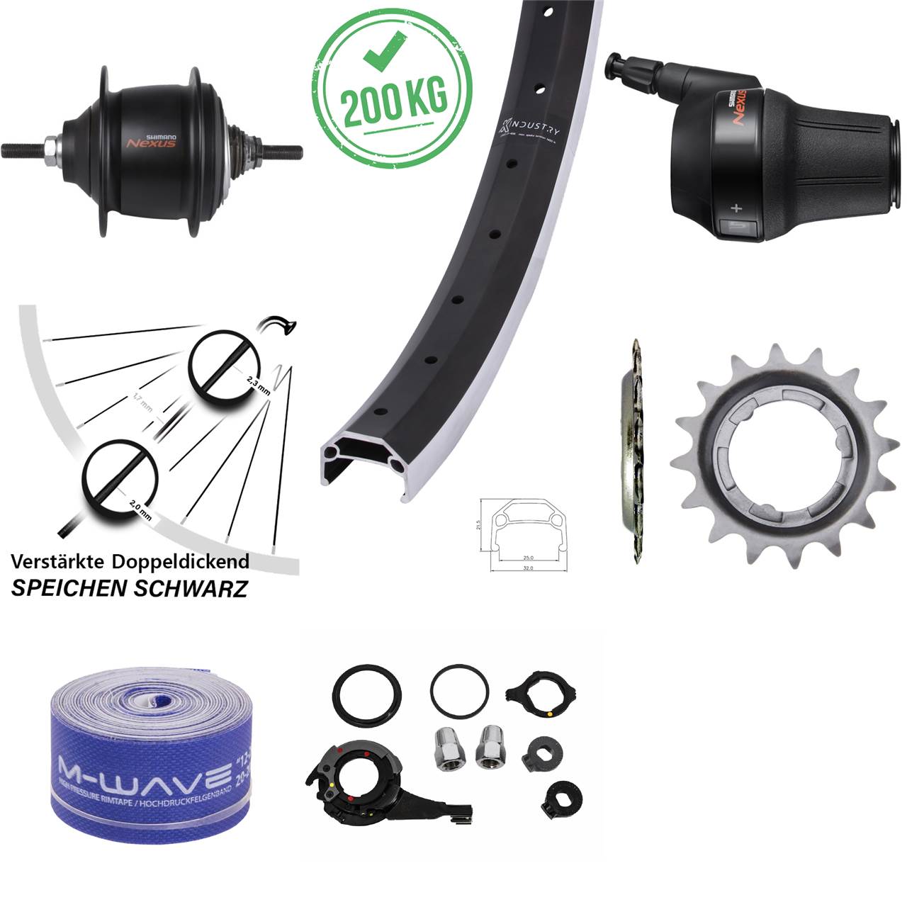 Hinterrad 20 Zoll KX Industry Shimano Nexus 8 Gang Premium