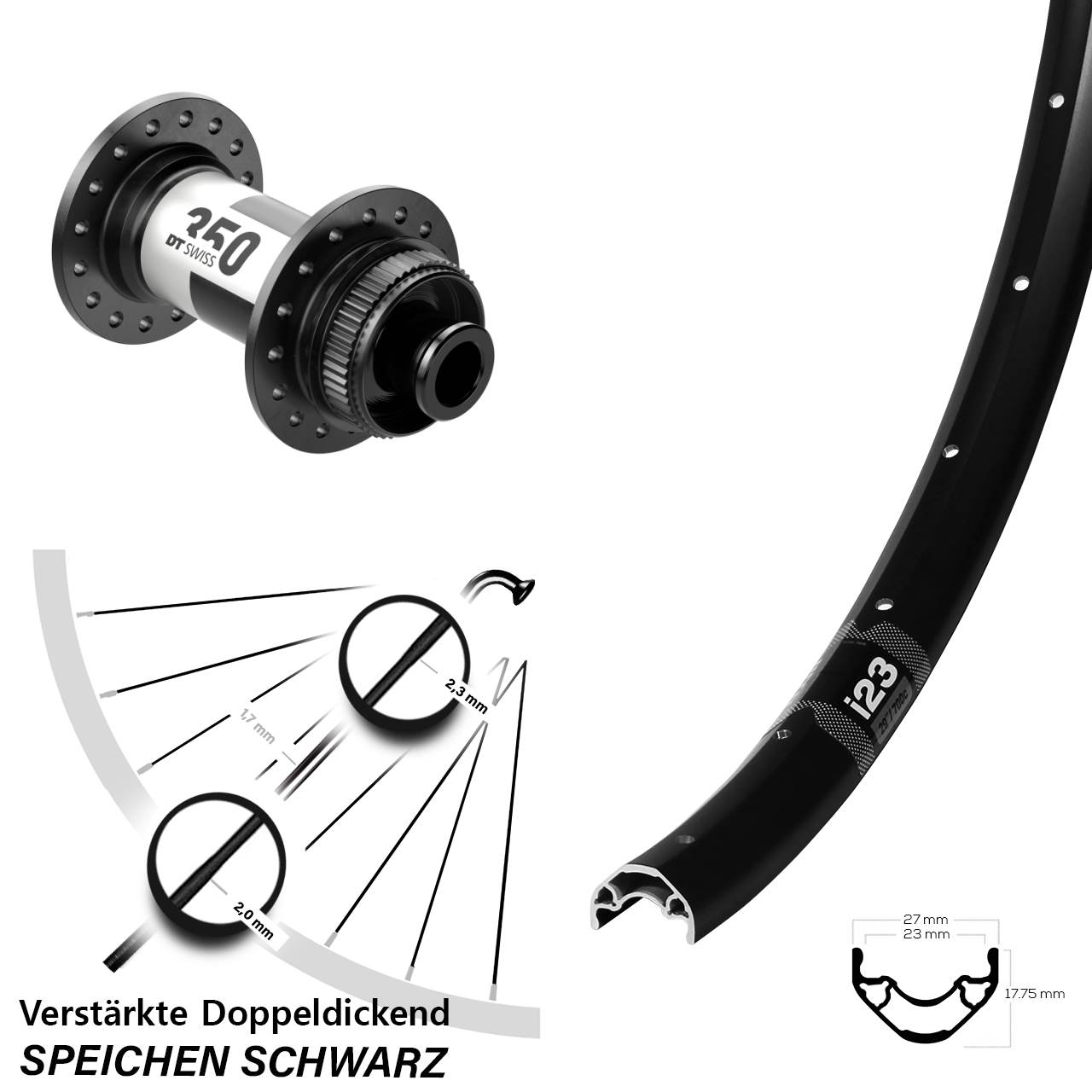28-29 Zoll WTB i23 ST DT Swiss 350 Disc Laufrad 12x100