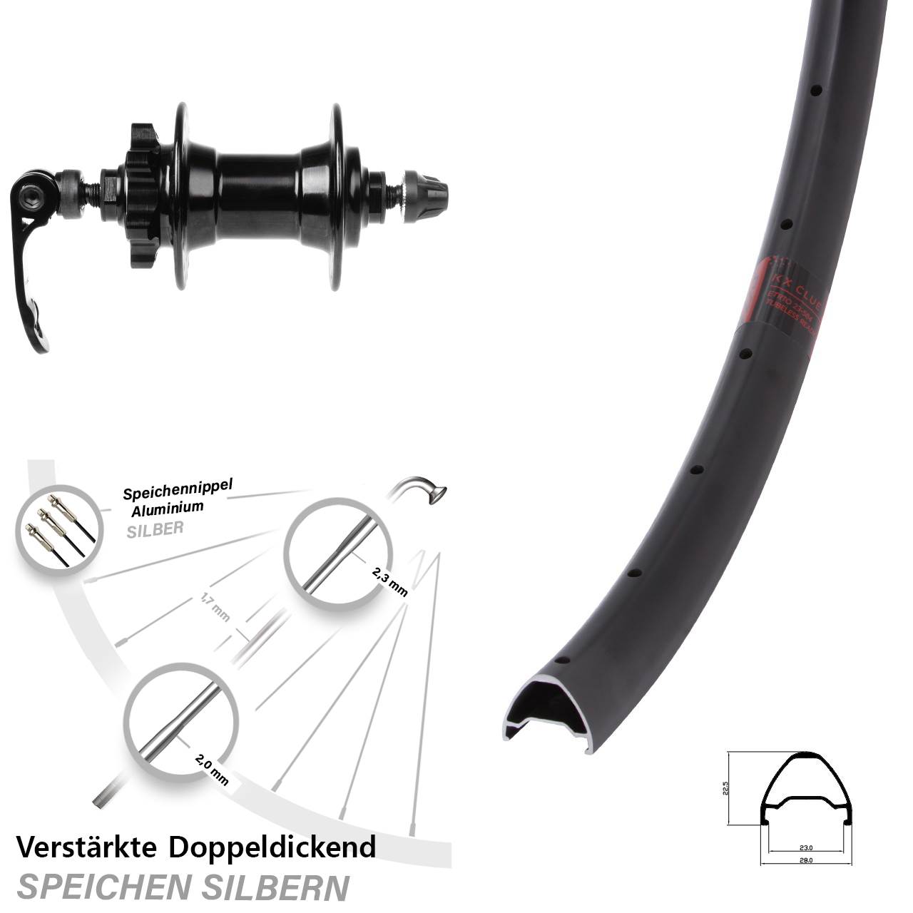KX Clue Novatec 28-29 Zoll Disc Laufrad für Schnellspanner