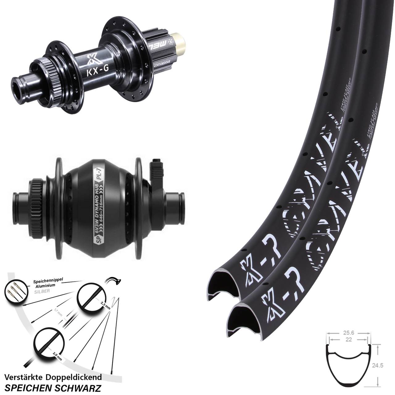 Laufradsatz 28 Zoll KXR-G Gravel Shutter PL-7 Campagnolo N3W 12x100/142