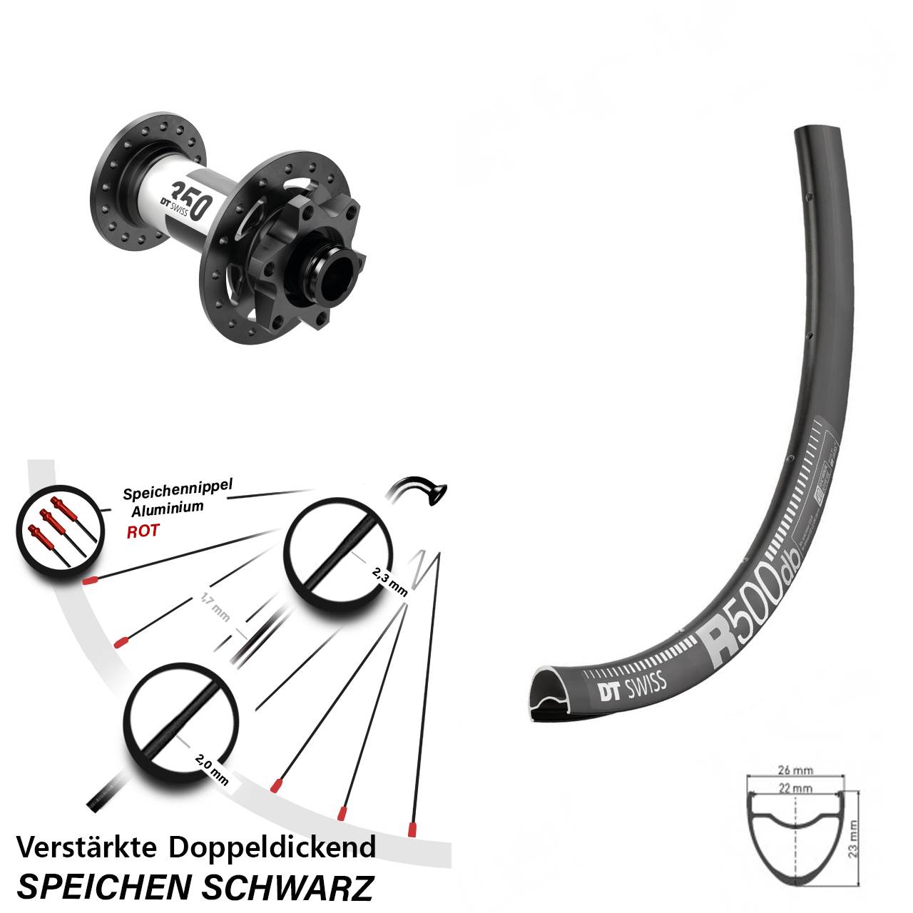 Disc Vorderrad 29 Zoll DT Swiss R500-350 12x100