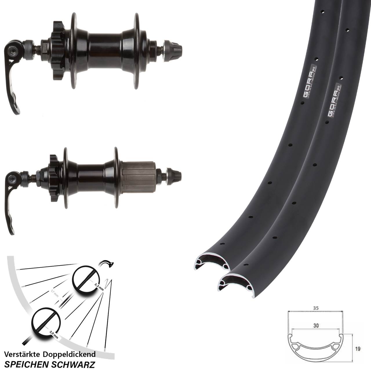 Gora 30 Novatec 20 Zoll Disc Laufradsatz QR 8-11 fach