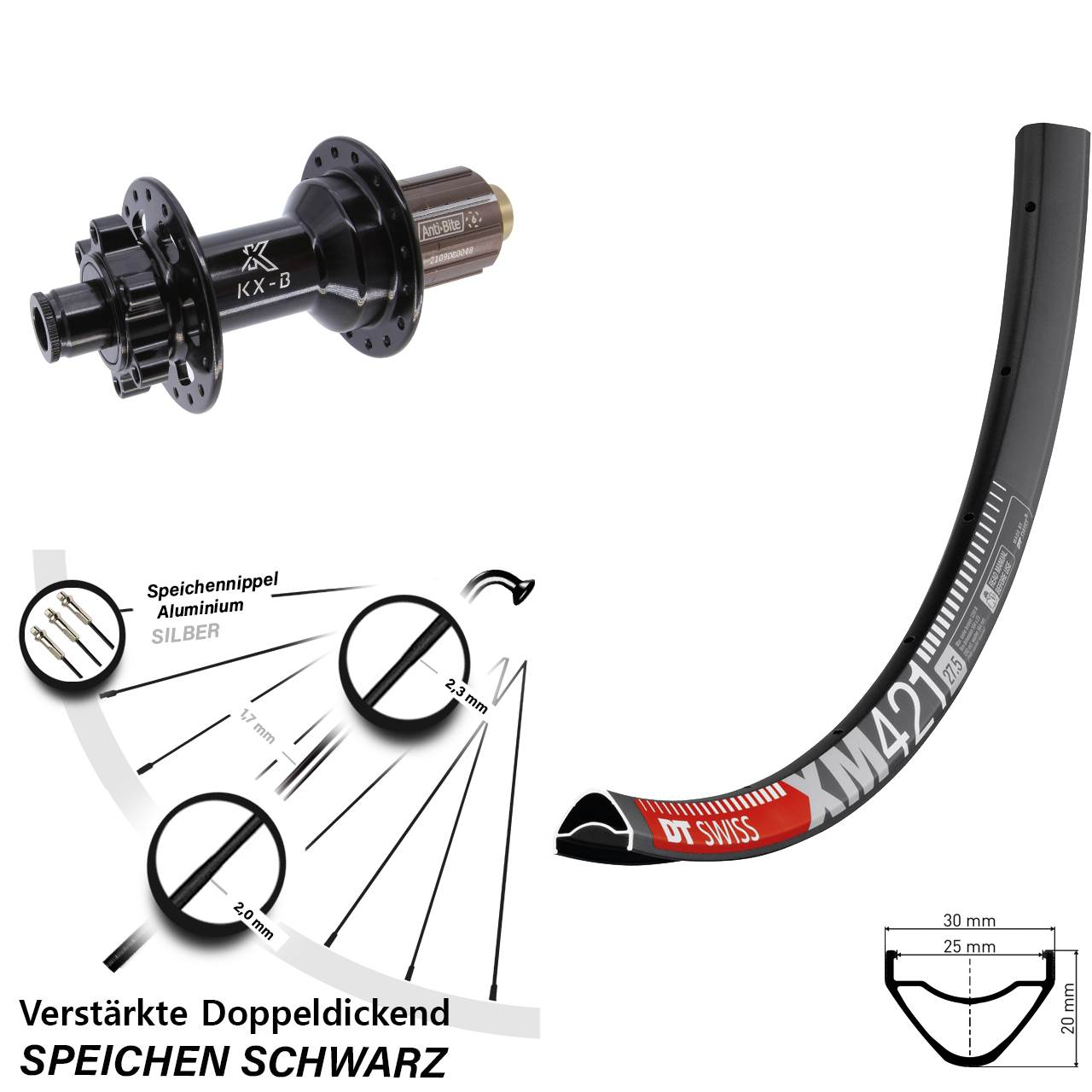 Disc 29 Zoll Laufrad DT Swiss XM 421 KX-B 8-11 fach 12x148 Boost