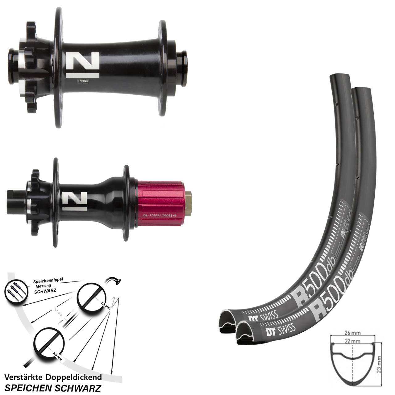 Laufradsatz 28-29 Zoll DT Swiss R 500 Novatec D719-D792 Disc 6-Loch 8-12 fach 12x100/142
