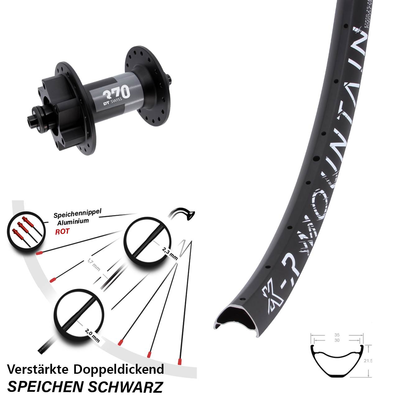 Disc Laufrad 29 Zoll KX-R Mountain DT Swiss 370 QR