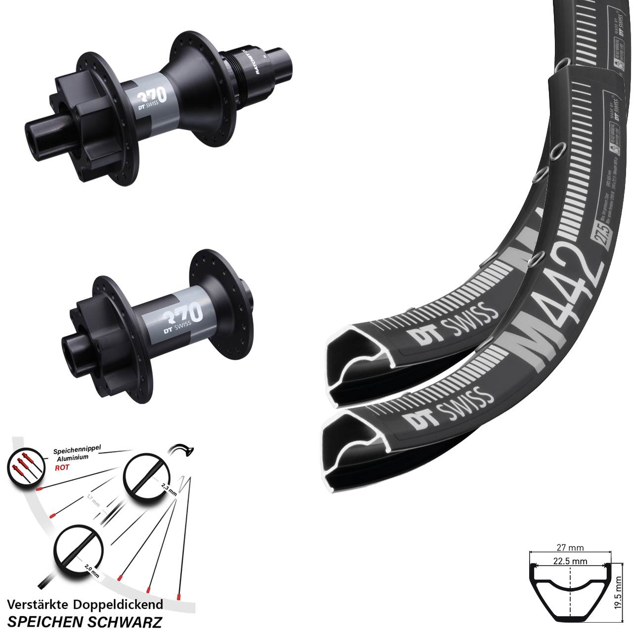 Laufradsatz 6-Loch 12x100/142 29 Zoll DT Swiss M 442-370 XD 11-12 fach
