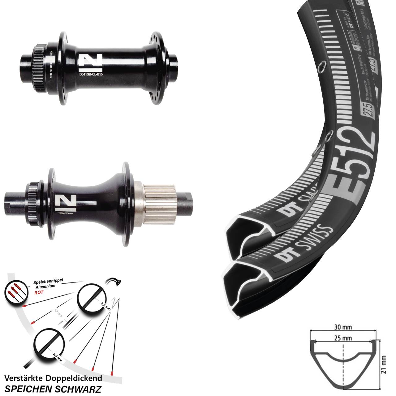 DT Swiss E512 Novatec D041SB D462 29 Zoll Disc Laufradsatz Boost Micro Spline