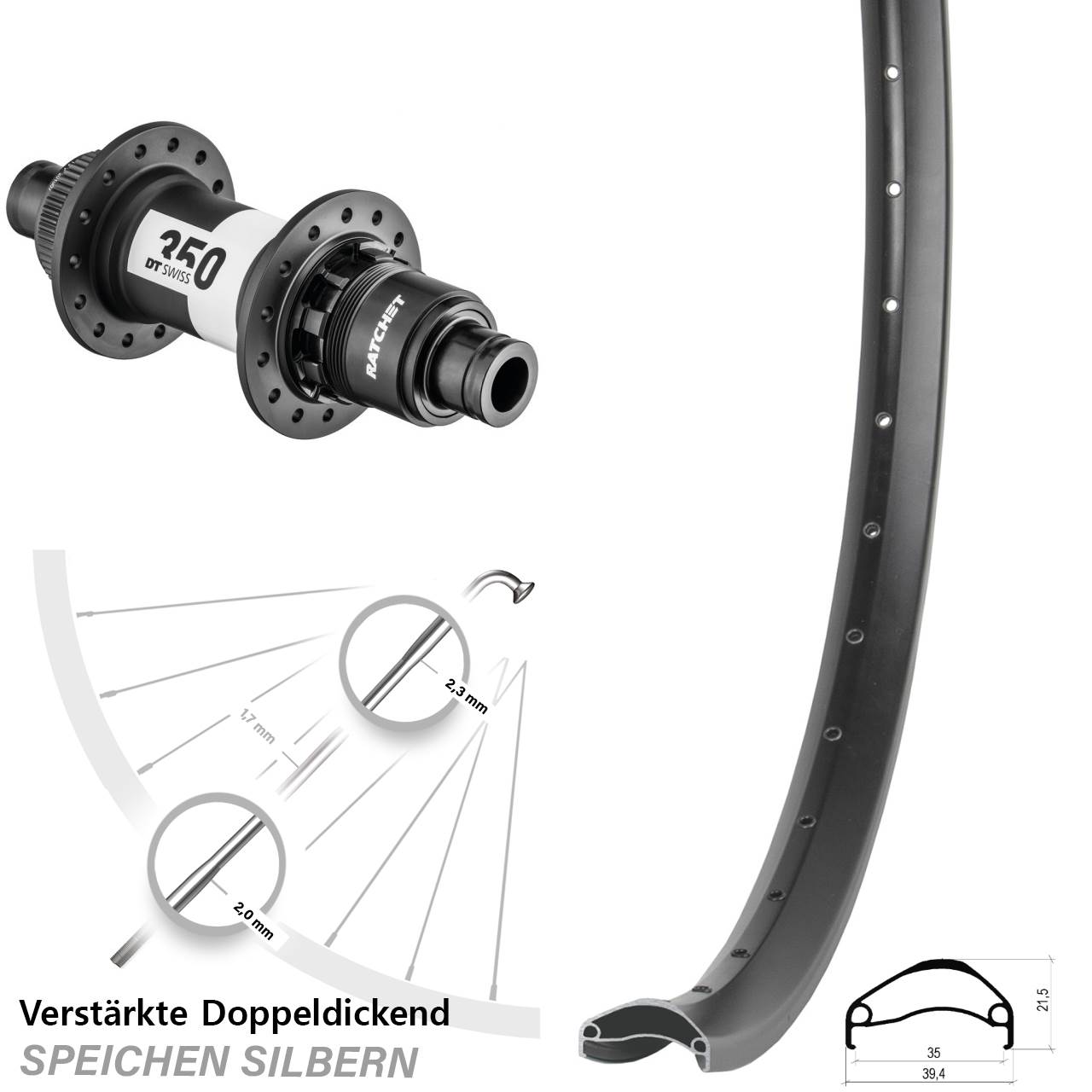 Disc Hinterrad 12x142 29 Zoll Ambrosio E35 DT Swiss 350 XD 11-12 fach