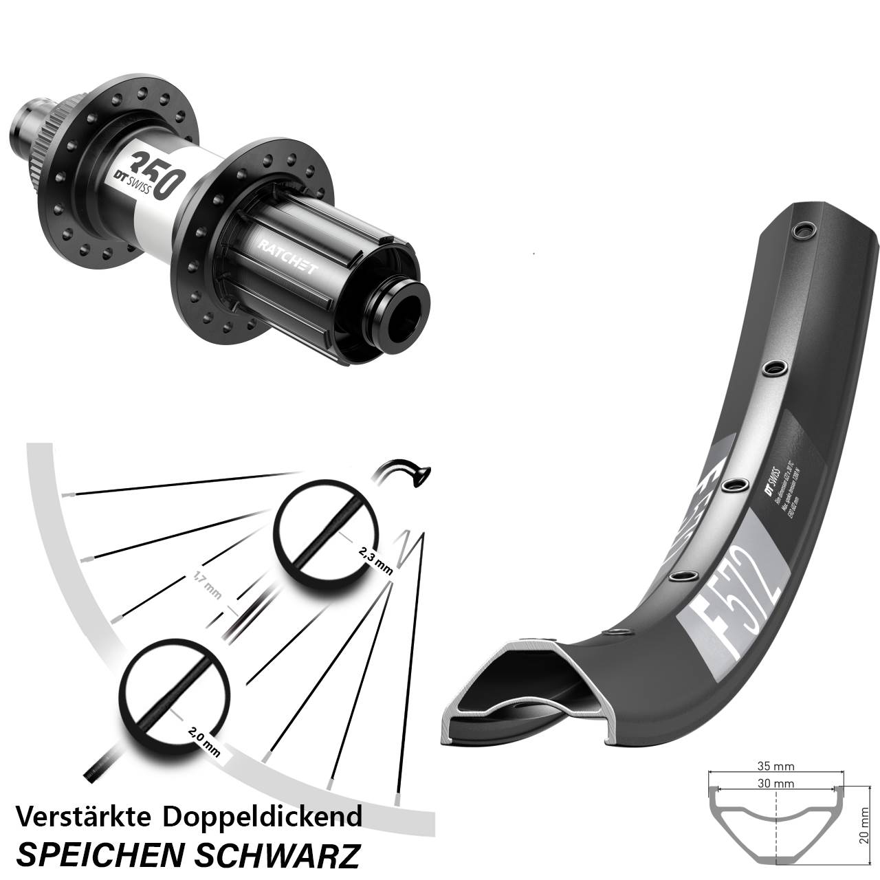 Centerlock Hinterrad 29 Zoll DT Swiss F 572-350 8-11 fach 12x142
