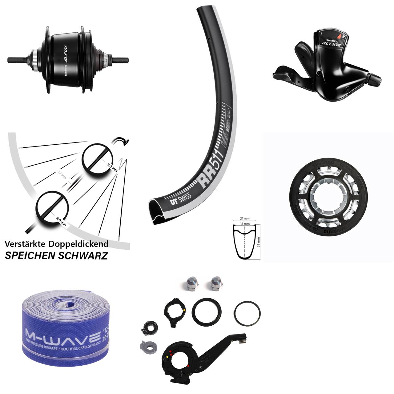 28 Zoll DT Swiss RR511 Shimano 8 Gang Alfine Hinterrad