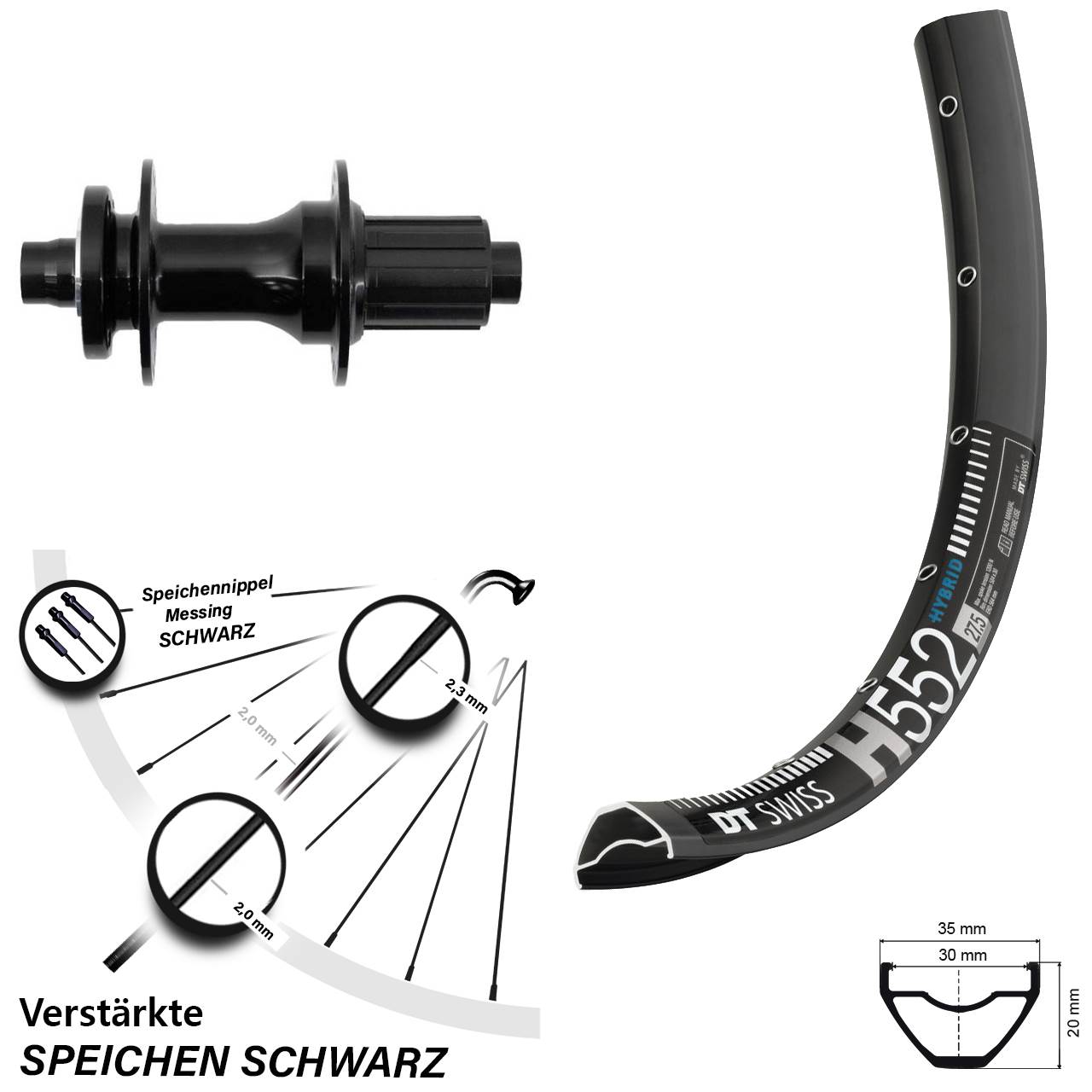 Boost Disc Hinterrad 12x148 29 Zoll DT Swiss H552 Fastace 8-12 fach HG