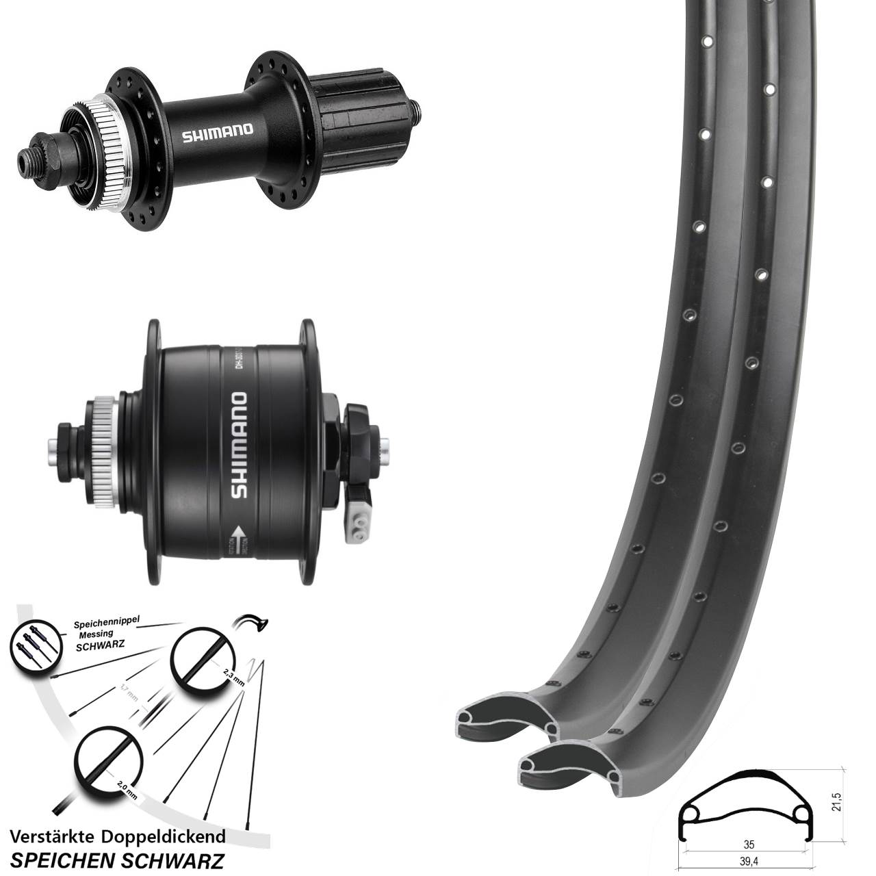 Ambrosio E35 Shimano Alivio DH-3D37 29 Zoll Disc Laufradsatz QR 8-11 fach HG