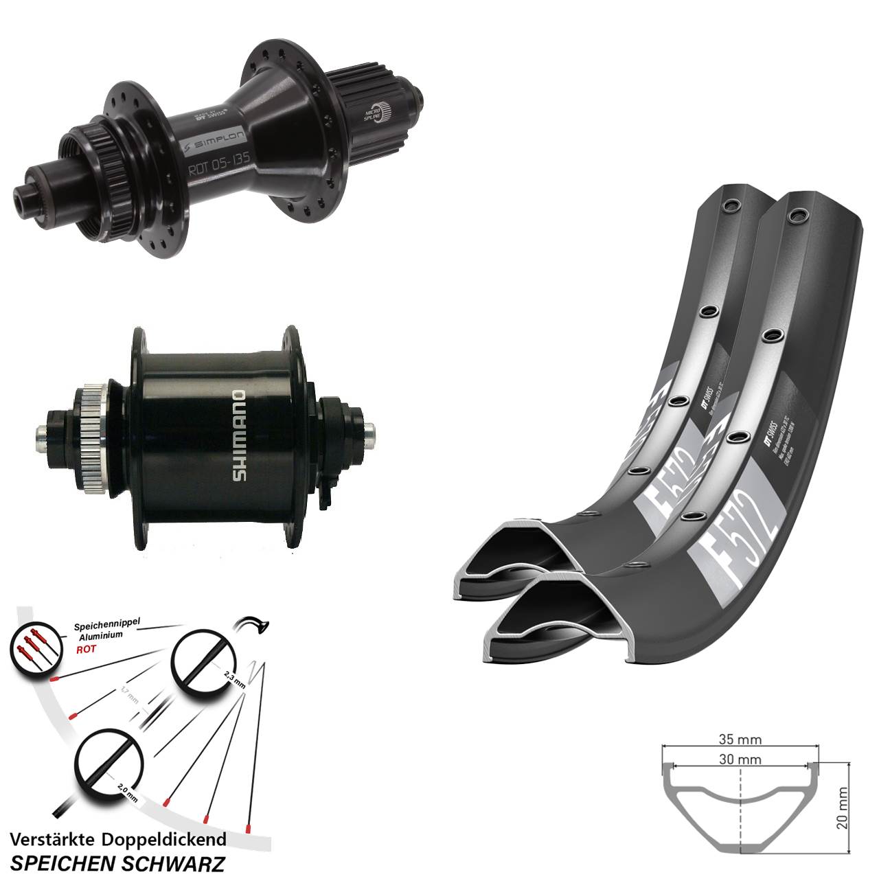 DT Swiss F572-370 Hybrid Shimano UR700 Laufradsatz 29 Zoll Micro Spline
