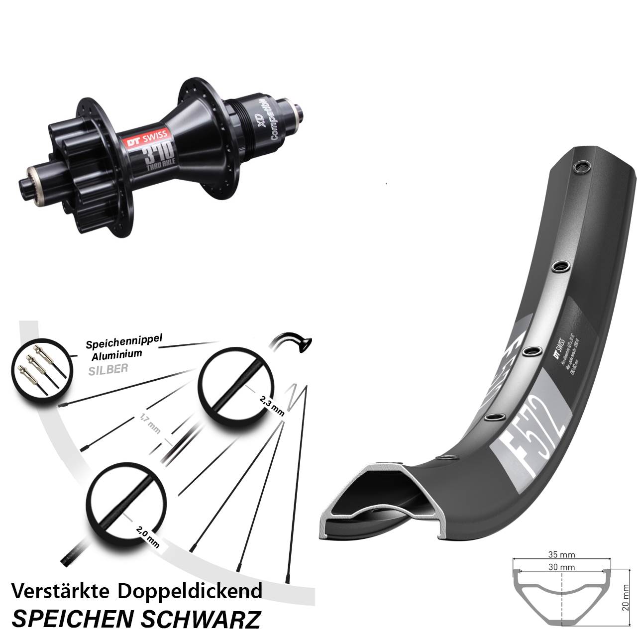 Disc Hinterrad für Schnellspanner 29 Zoll DT Swiss F 572 DT Swiss 370 SRAM XD