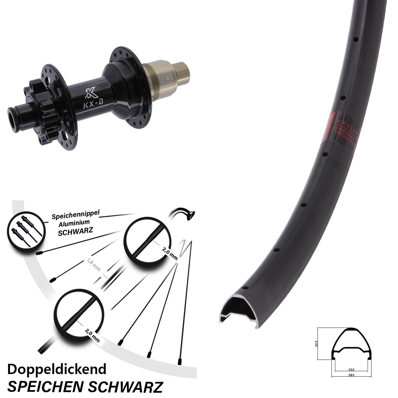 Hinterrad 6-Loch 650B KX Clue KX-B SRAM XD 12x148