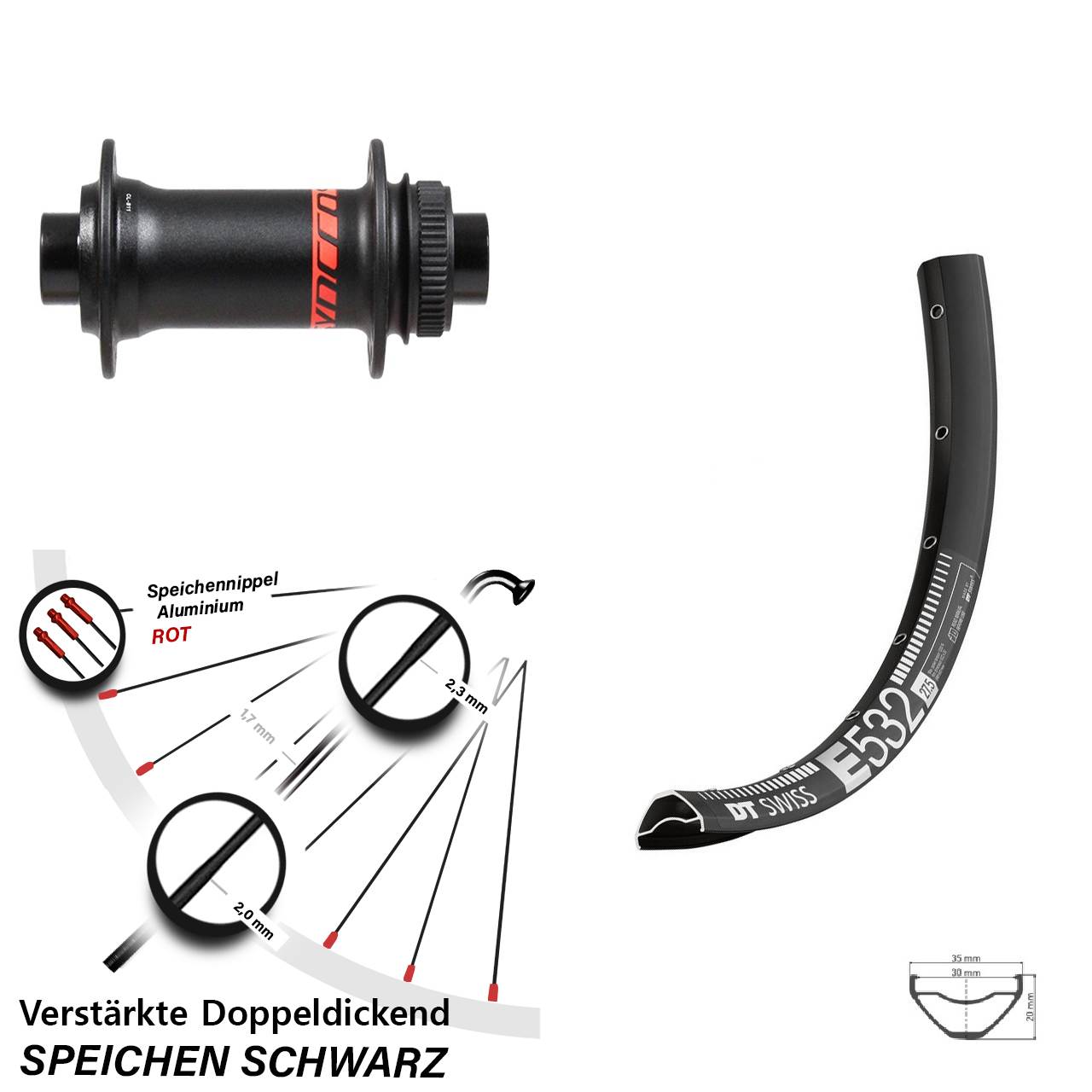 DT Swiss E 532 Formula CL-811 27,5 Zoll Centerlock Vorderrad 15x110 Boost