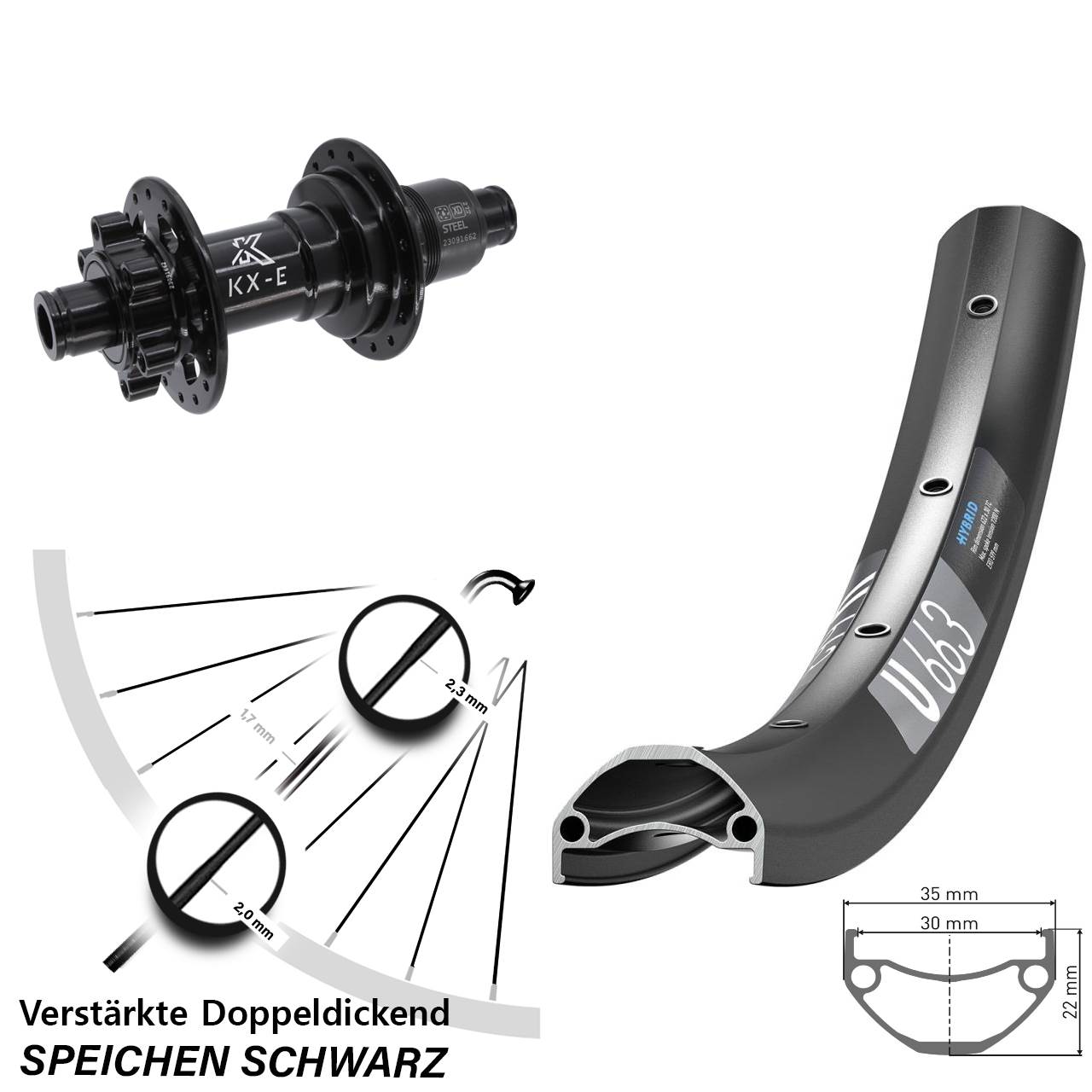 DT Swiss U663 KX-E Heavy Duty Disc 29 Zoll Laufrad 12x148 Boost XD 11-12 fach