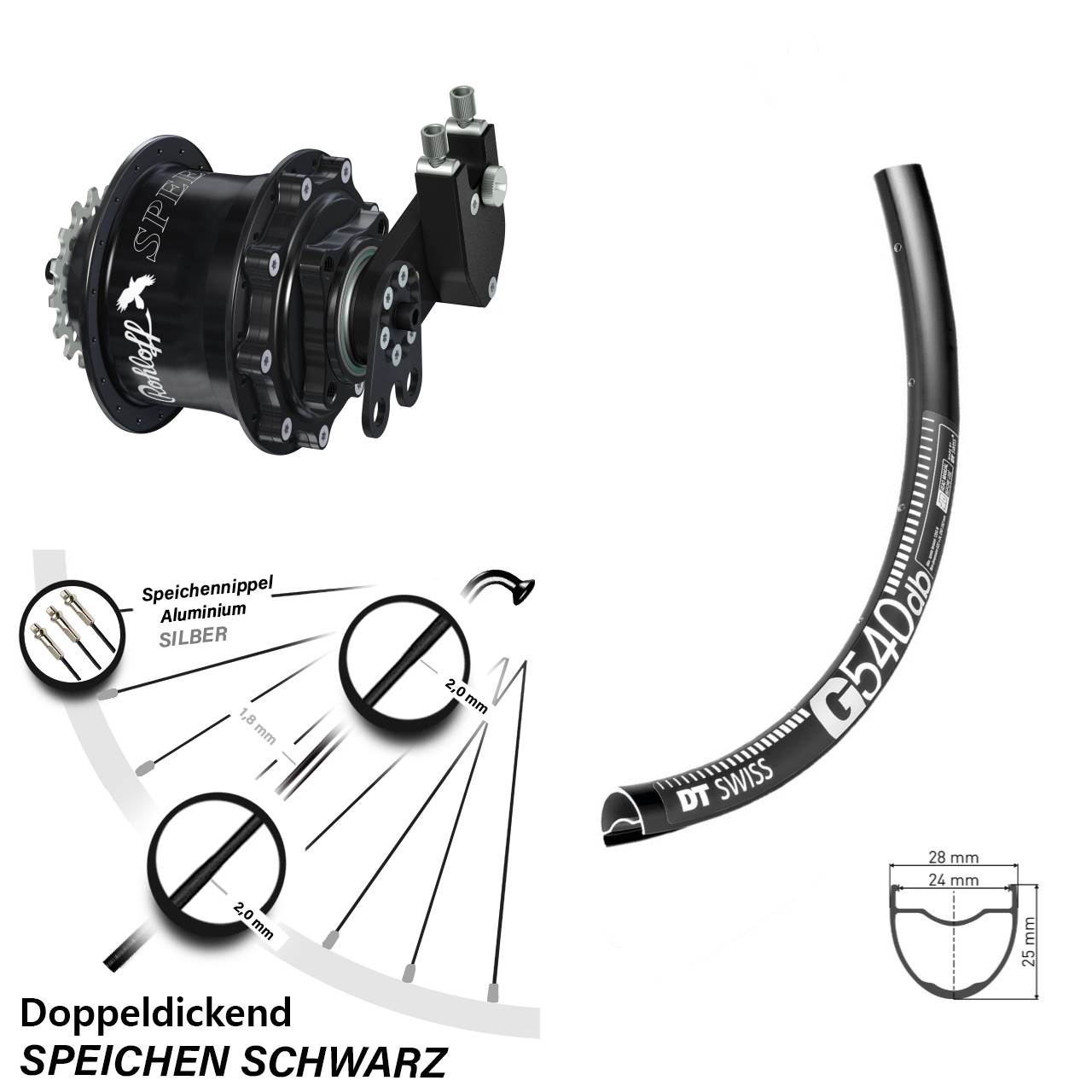 29 Zoll DT Swiss G 540 Rohloff Speedhub 500/14 CC DB Tandem