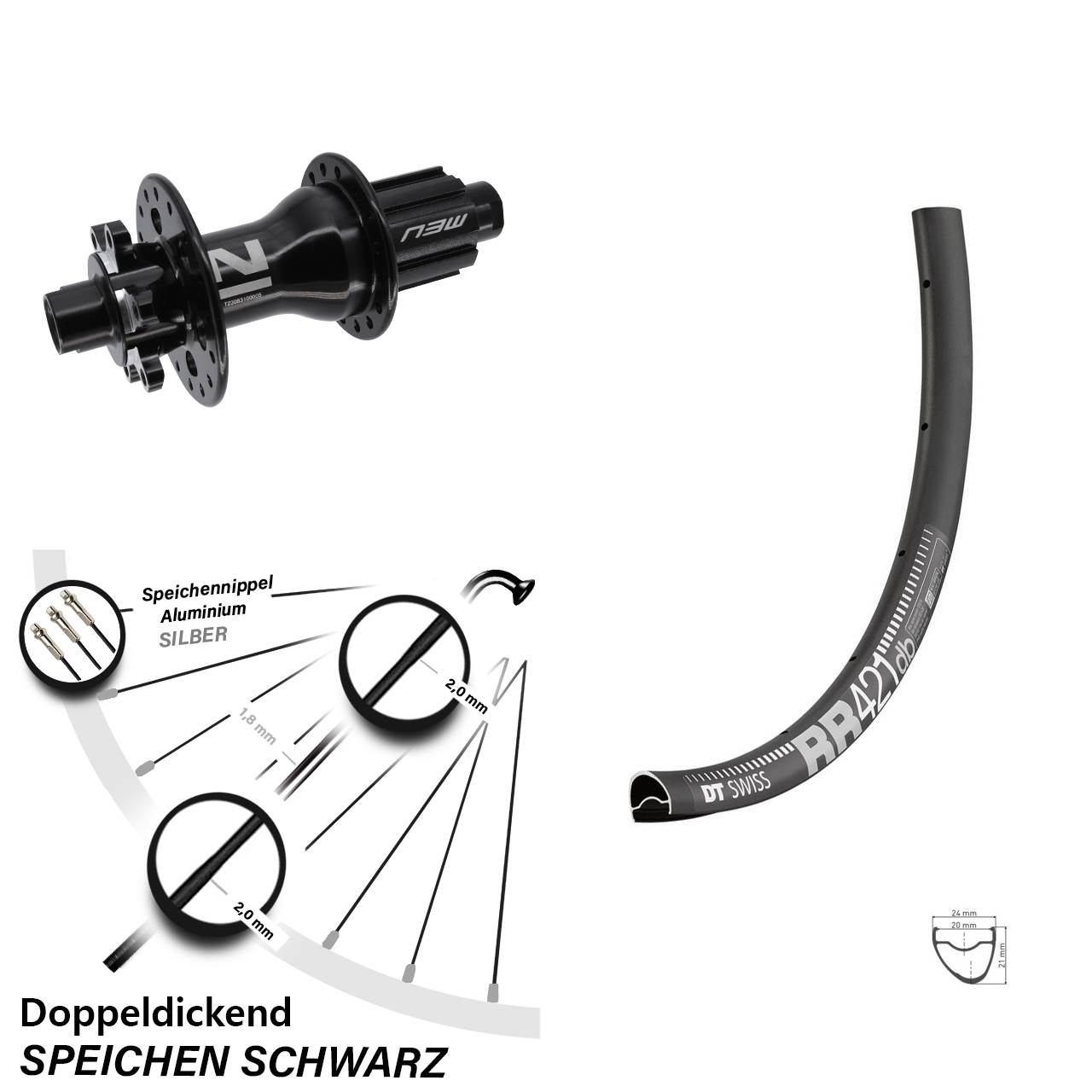 Disc Hinterrad 12x142 28 Zoll DT Swiss RR 421 Novatec D792 Campa N3W