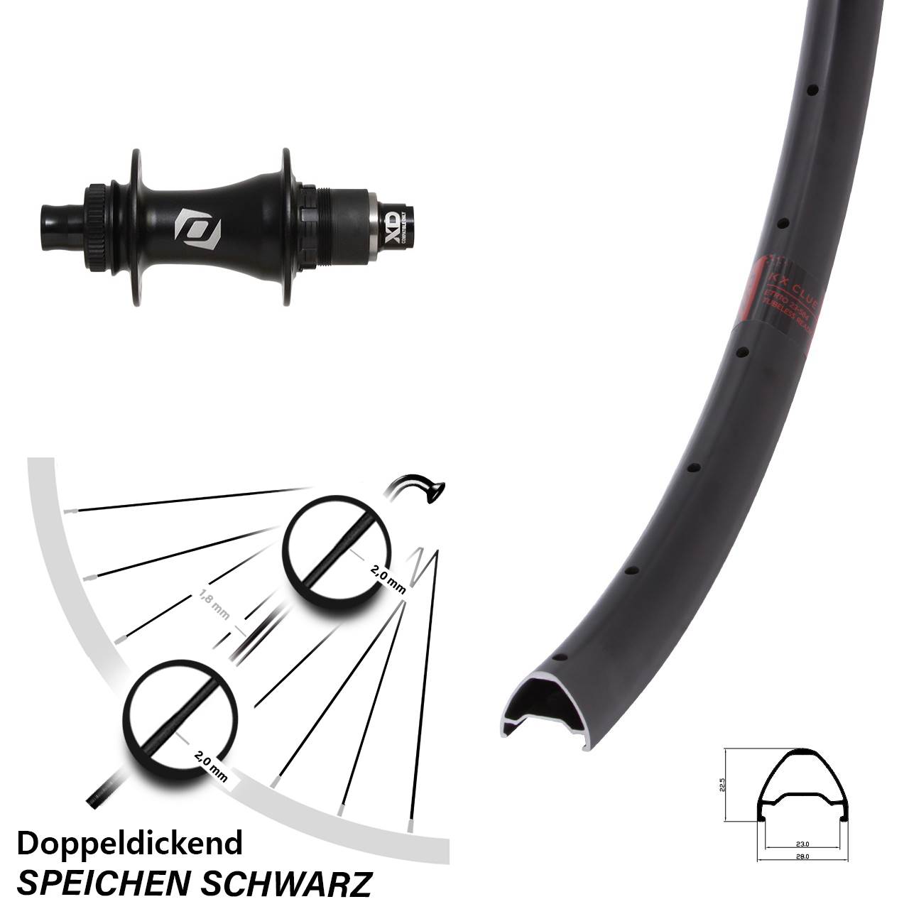 28-29 Zoll KX Clue Syncros Boost Disc Laufrad 12x148 Boost SRAM XD