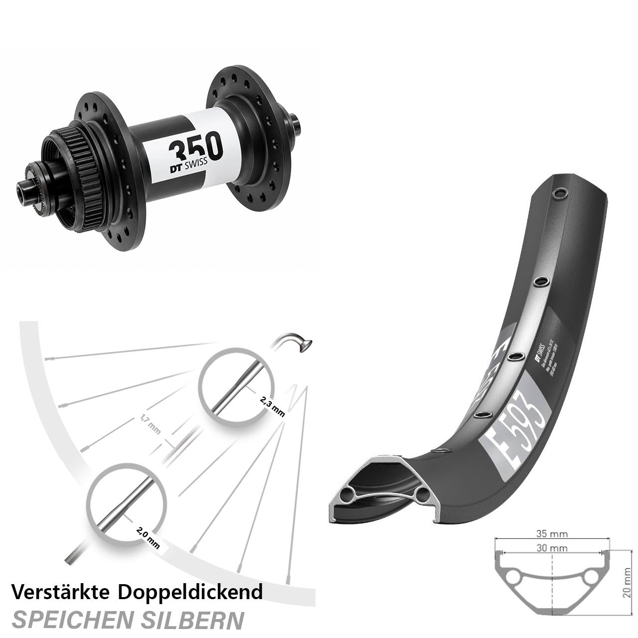 Disc Laufrad QR 29 Zoll DT Swiss E593-350