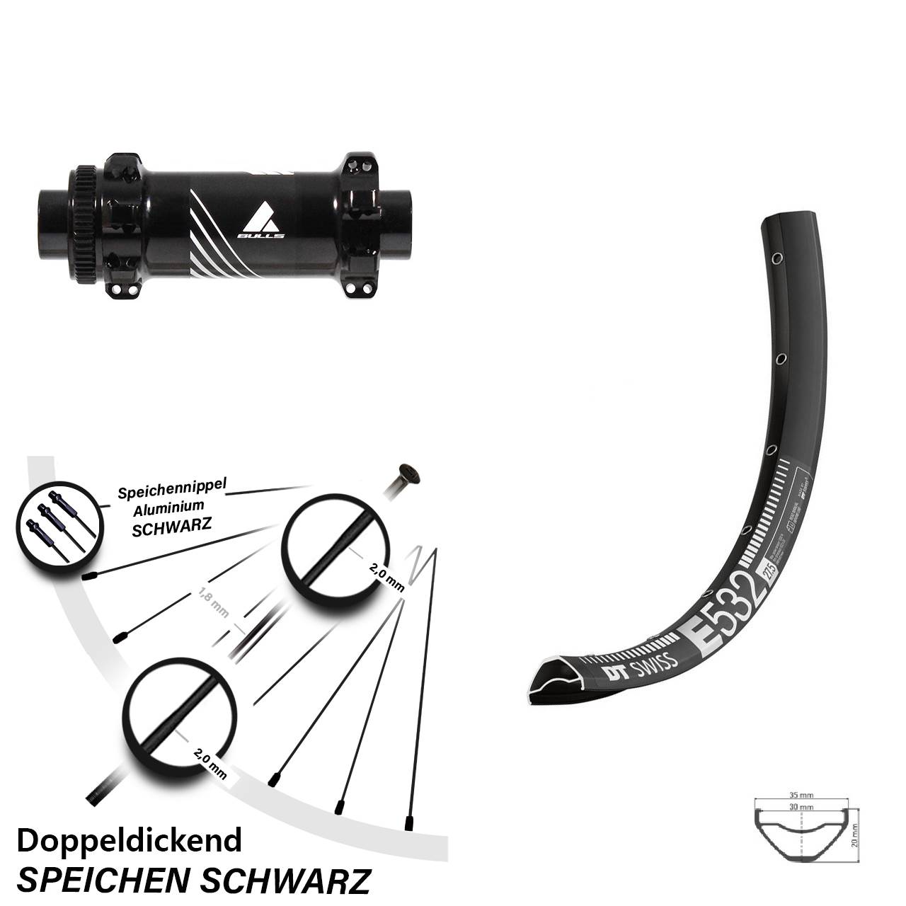 Formula TC-711 Boost DT Swiss E 532 Vorderrad 27,5 Zoll Centerlock