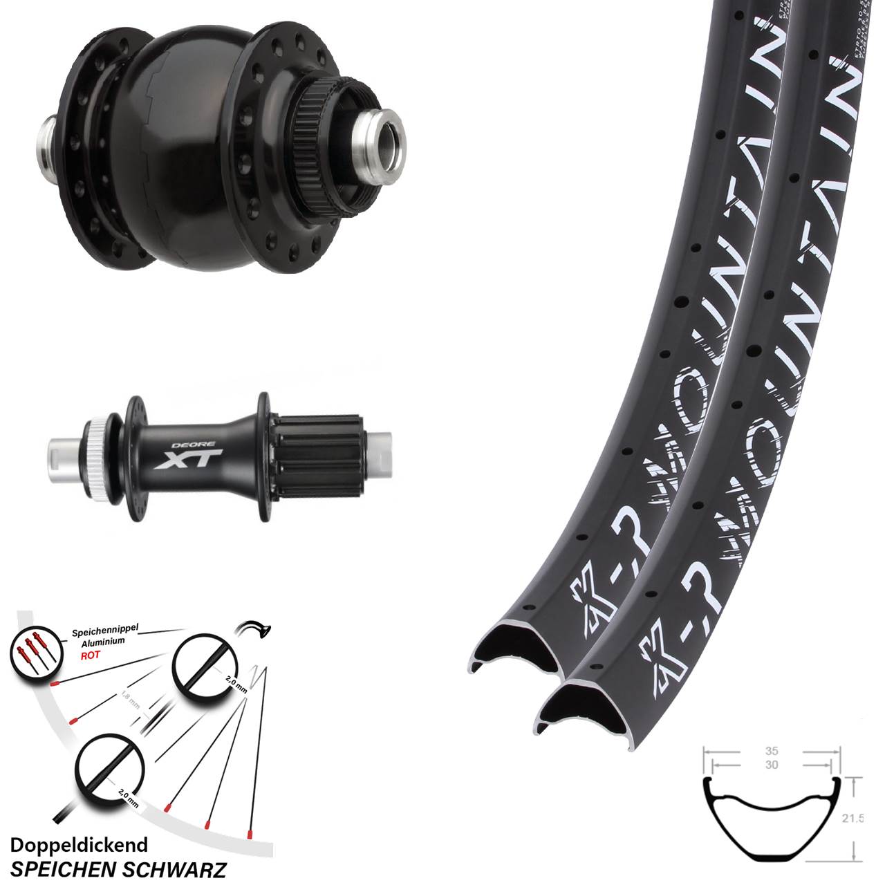 Centerlock Laufradsatz 29 Zoll KX-R Mountain Shimano FH-M788 SONdelux HG 12x100/142