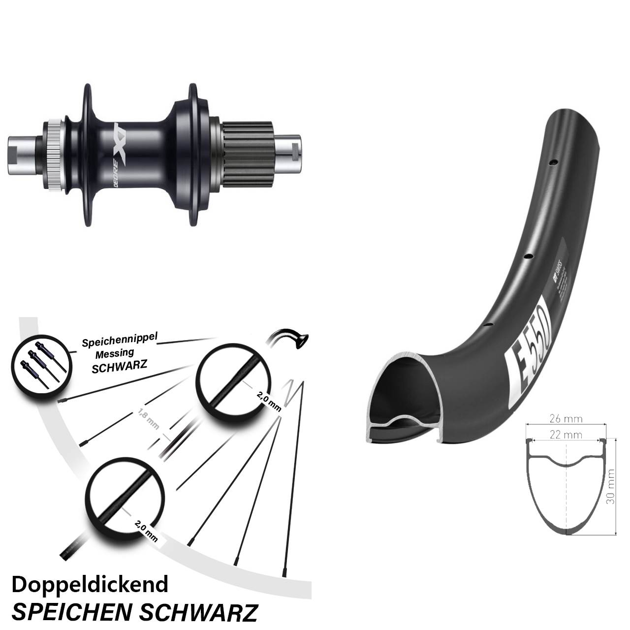 DT Swiss E550 Shimano FH-M8110 28 Zoll Disc Laufrad Micro Spline