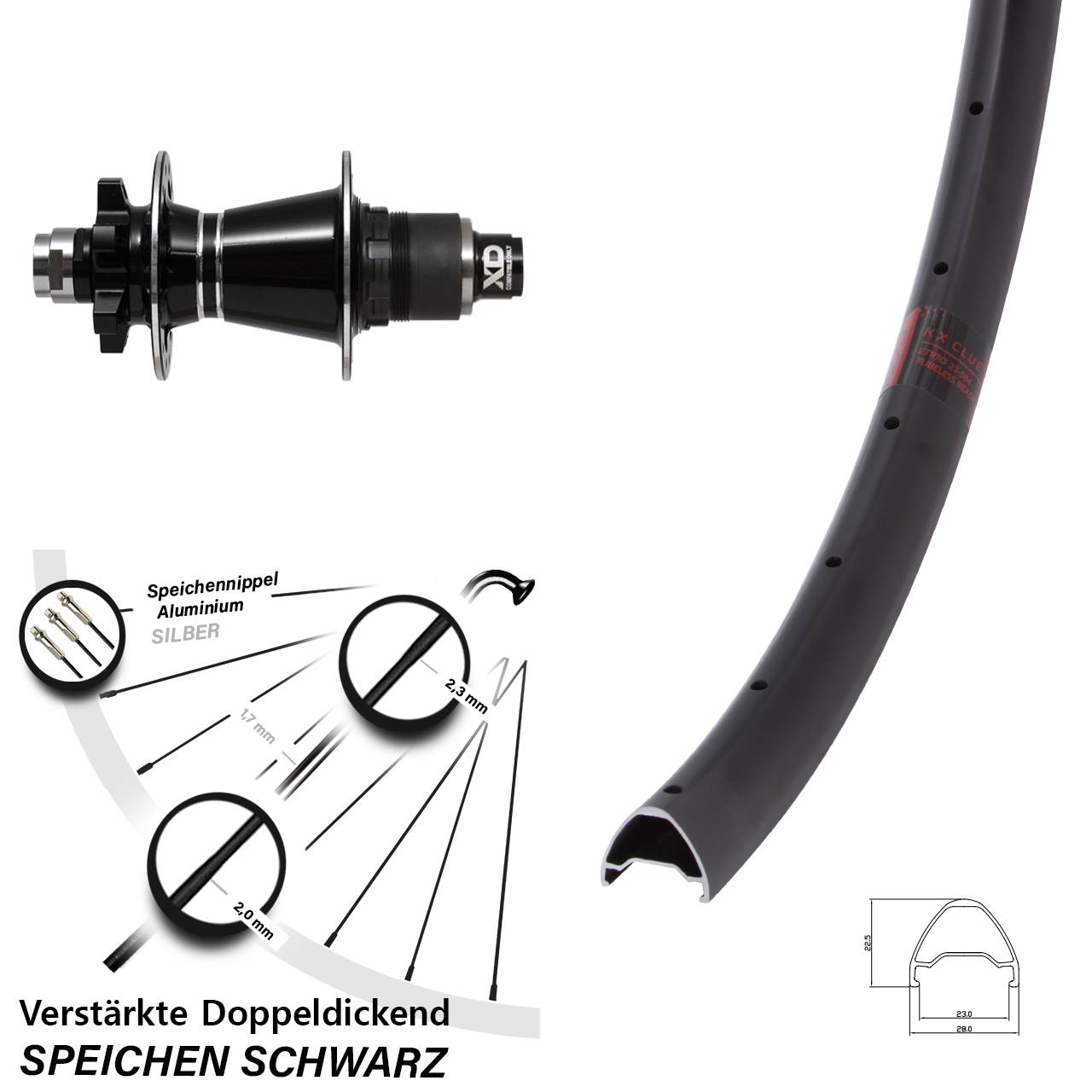 28-29 Zoll KX Clue Formula GDC 6-Loch Hinterrad 12x142 SRAM XD