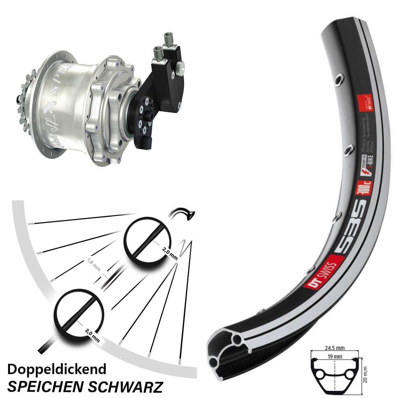 DT Swiss 535 Disc-Hinterrad 28 Zoll mit Rohloff Speedhub CC OEM DB