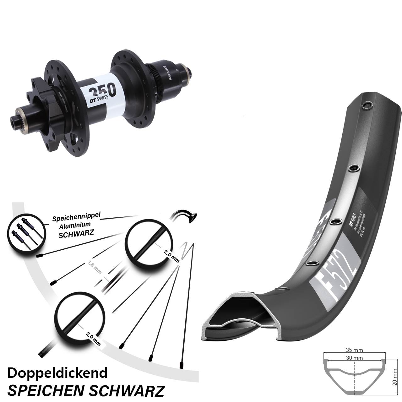 Disc Laufrad 29 Zoll DT Swiss F572-350 XD QR