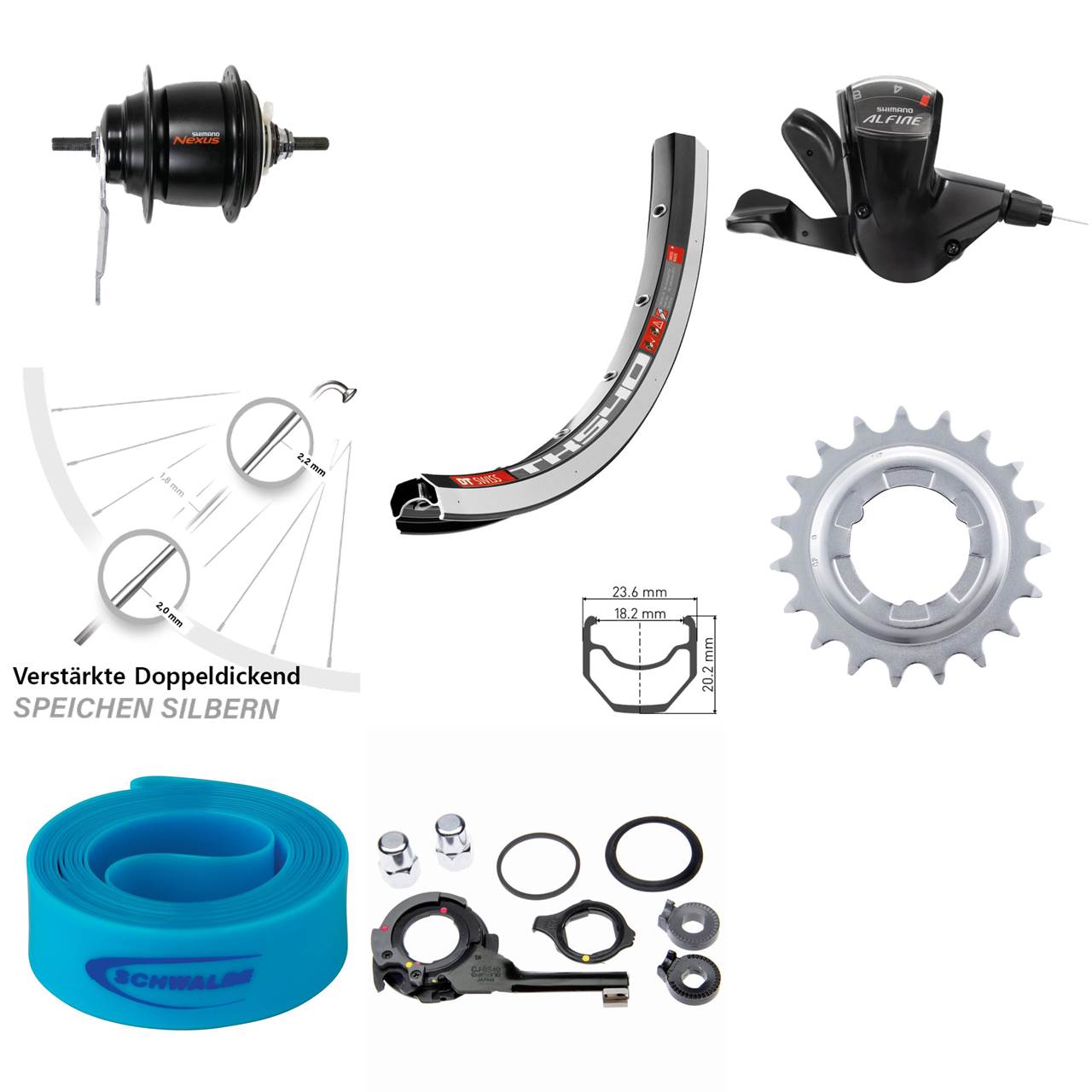 DT Swiss TK 540 Hinterrad schwarz 28 Zoll Shimano Nexus 8 Gang Rücktritt