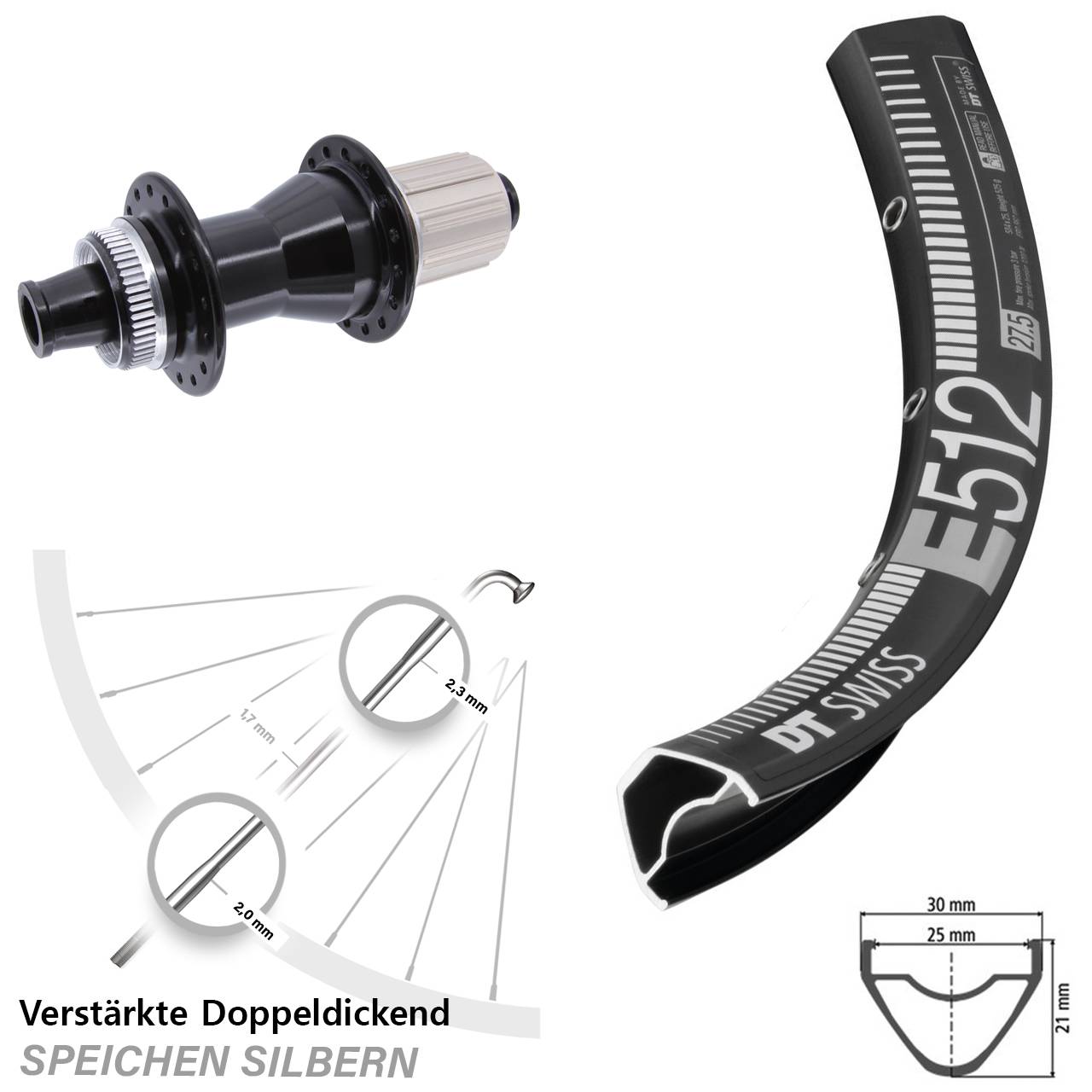 Centerlock 29 Zoll Hinterrad 12x142 DT Swiss E512 Novatec CL142 8-12 fach HG