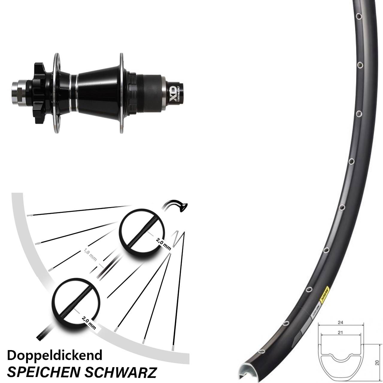 Disc Hinterrad 28-29 Zoll Mavic XC 621 Formula GDC XD 12x142
