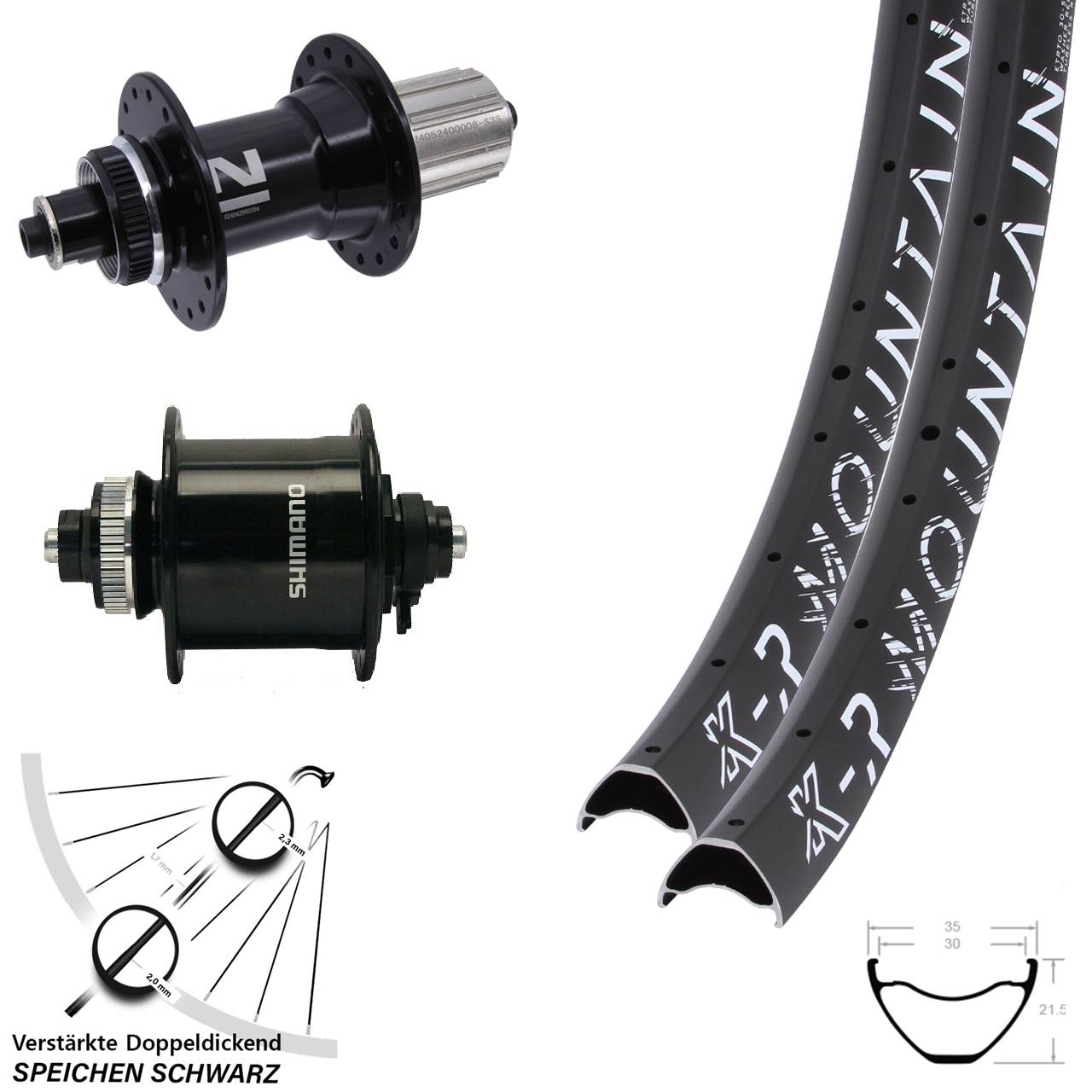 KX-R Mountain Novatec D042 Shimano DH-UR700 29 Zoll Disc Laufradsatz QR 8-12 fach HG