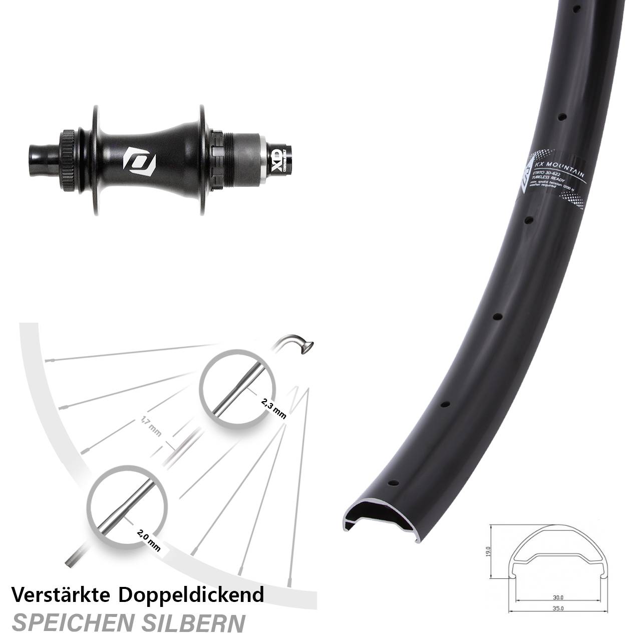 29 Zoll KX Mountain Syncros SRAM XD Disc Laufrad 12x148 11-12 fach
