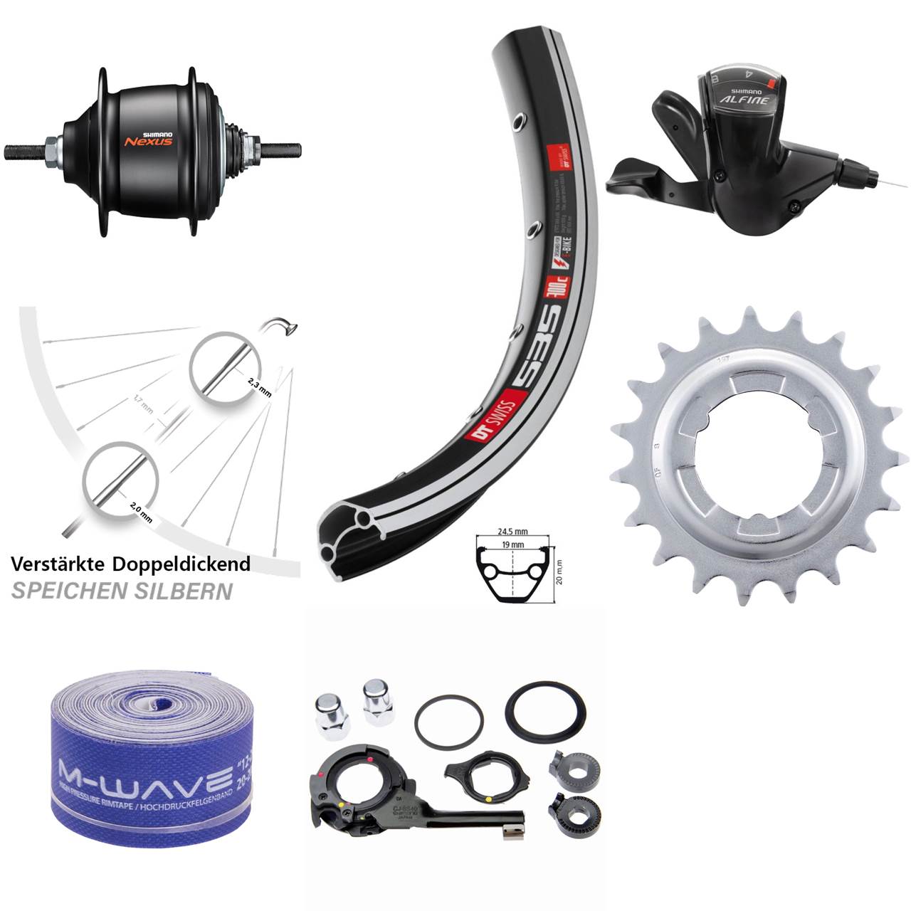 DT Swiss 535 Shimano Nexus 8 Gang 26 Zoll Hinterrad
