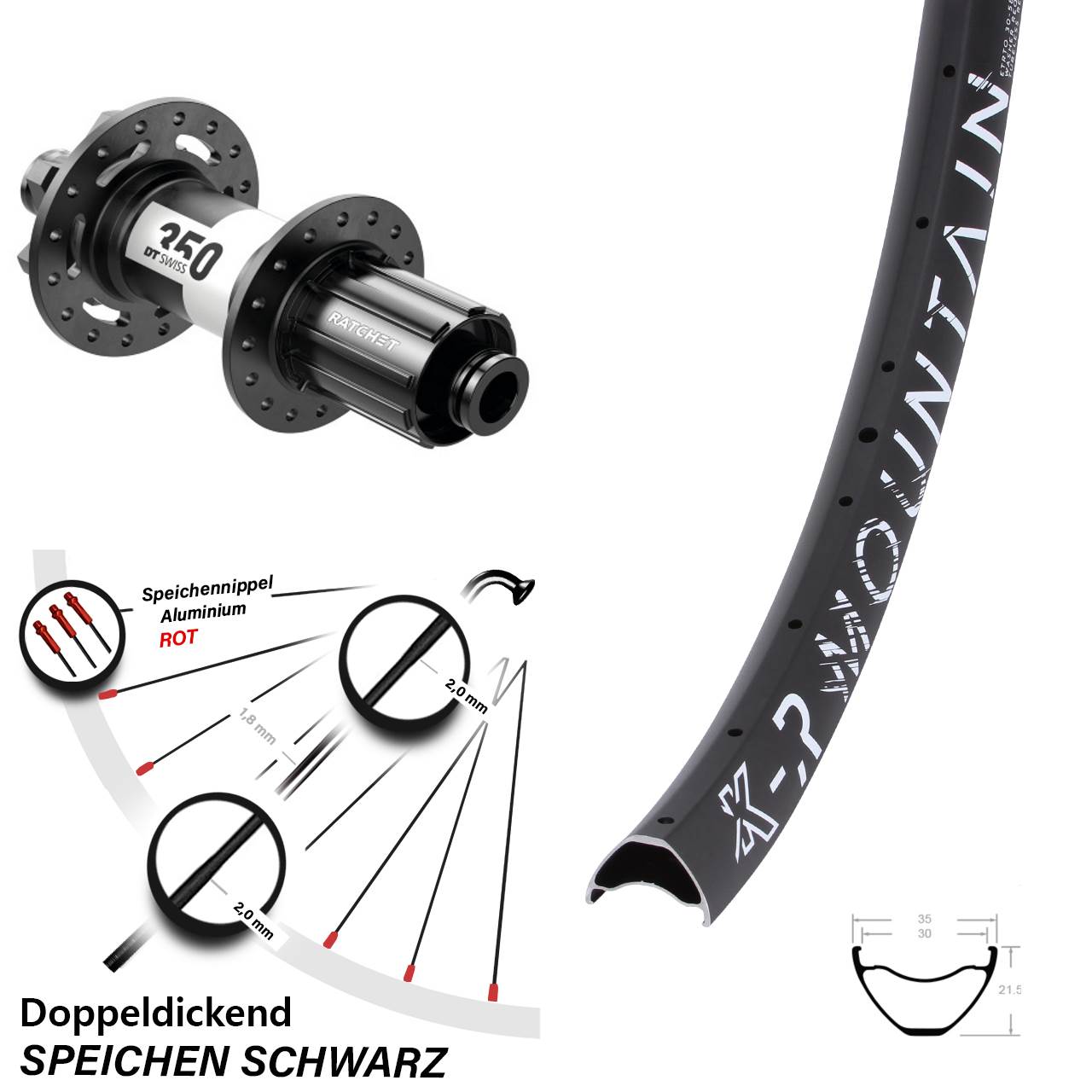 KX-R Mountain DT Swiss 350 Shimano 11-fach Steckachse 12x142 mm 29 Zoll