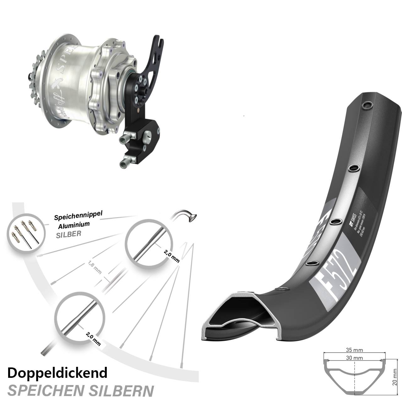 DT Swiss F572 Rohloff Speedhub 500/14 CC DB PM 29 Zoll Disc Hinterrrad