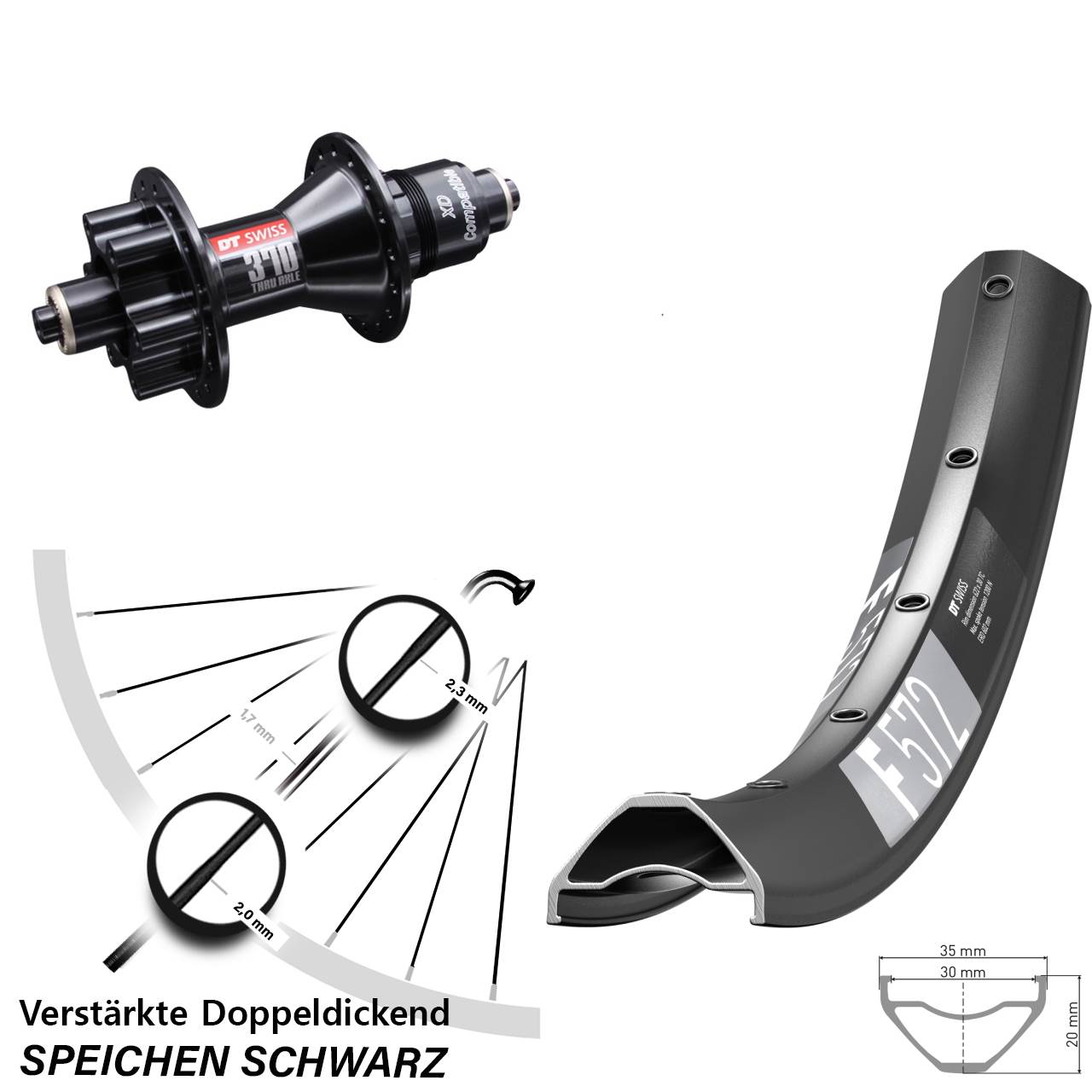 Disc Hinterrad für Schnellspanner 29 Zoll DT Swiss F 572 DT Swiss 370 SRAM XD