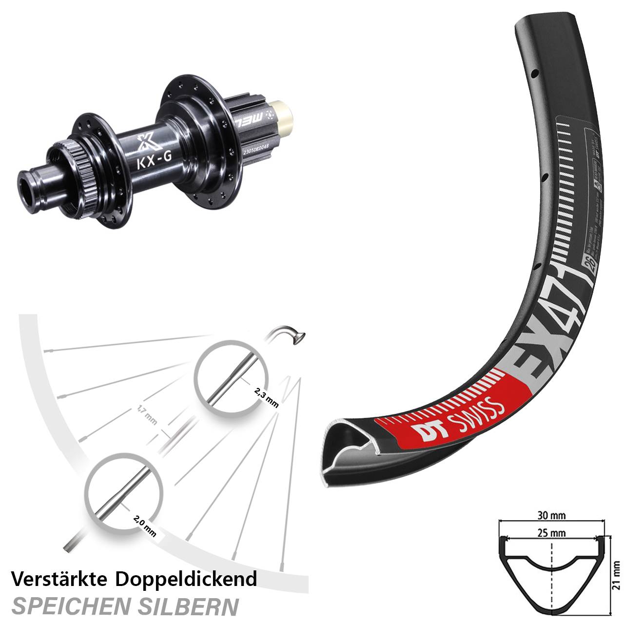Disc Laufrad 12x142 650B DT Swiss EX471 KX-G Steckachse Campagnolo N3W