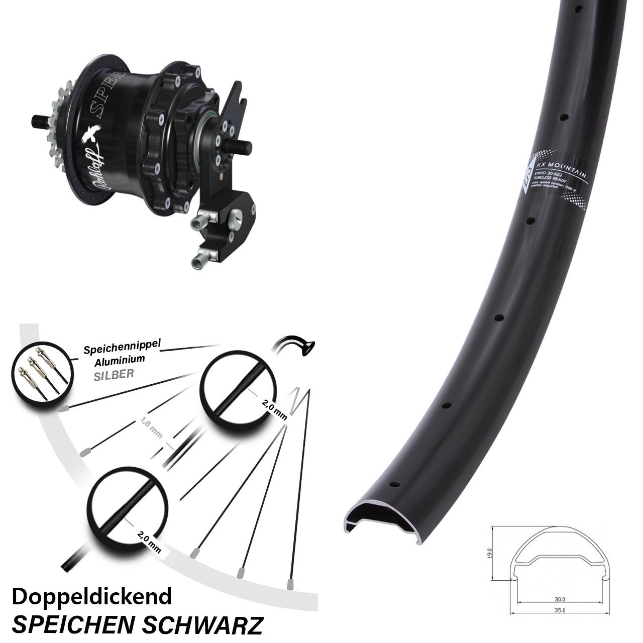 29 Zoll KX Mountain Rohloff Speedhub TS DB OEM2 Tandem