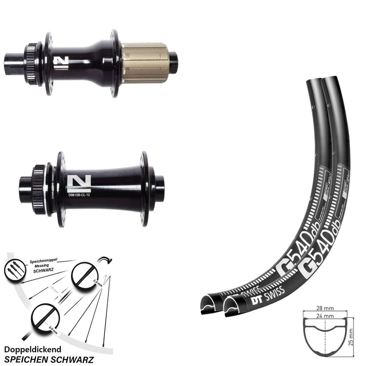 Disc Laufrad-Satz 27,5 Zoll DT Swiss G540 Novatec D792SB D981 8-12 fach 12x100/142