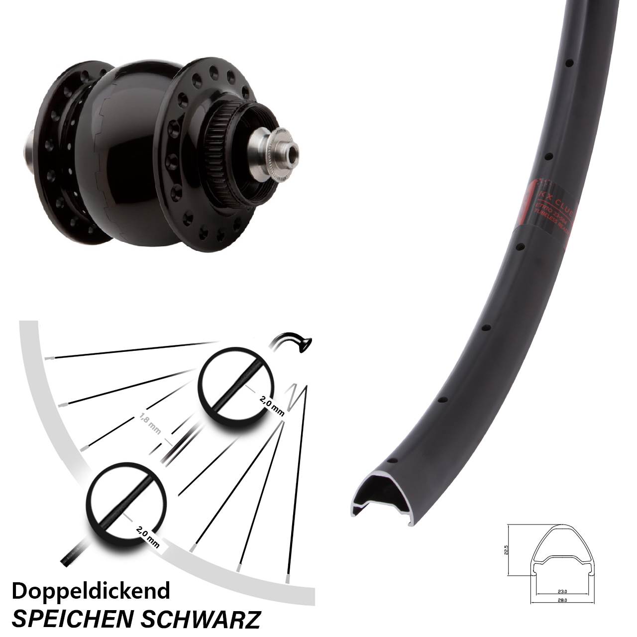 650B KX Clue SON delux Disc Nabendynamolaufrad QR
