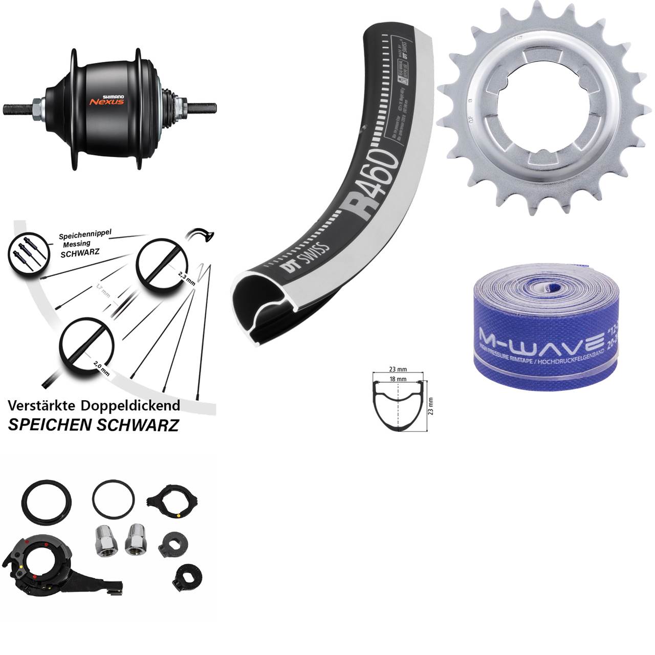 Hinterrad 28 Zoll Shimano Nexus 8 Gang DT Swiss R460 Freilauf