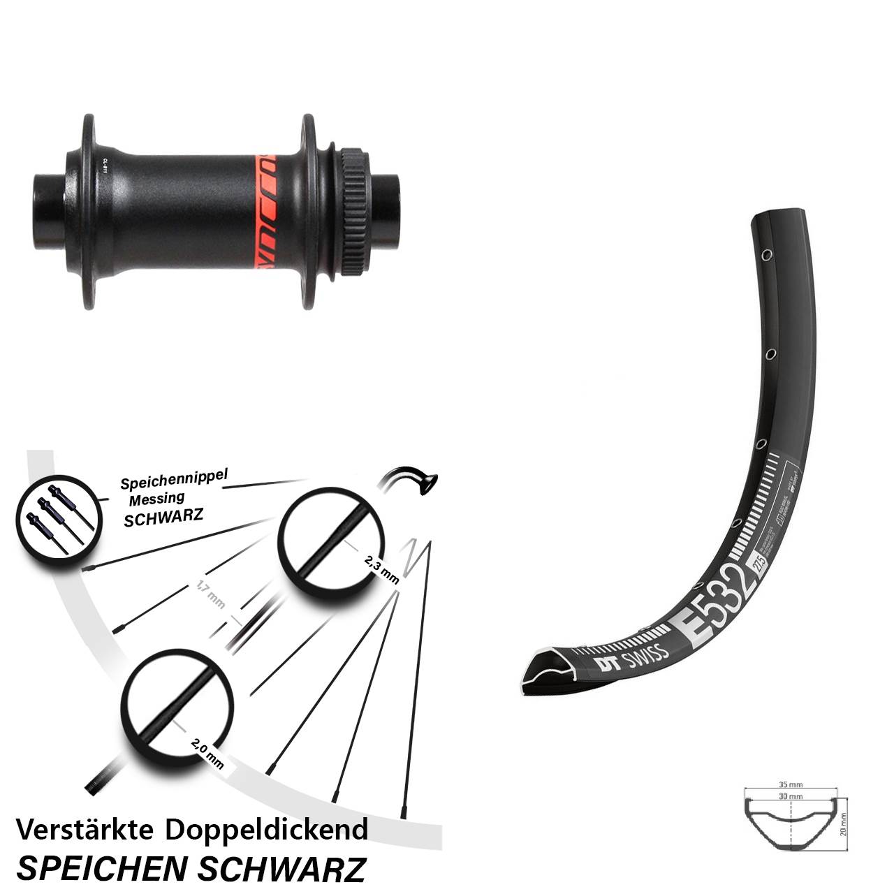 DT Swiss E 532 Formula CL-811 27,5 Zoll Centerlock Vorderrad 15x110 Boost