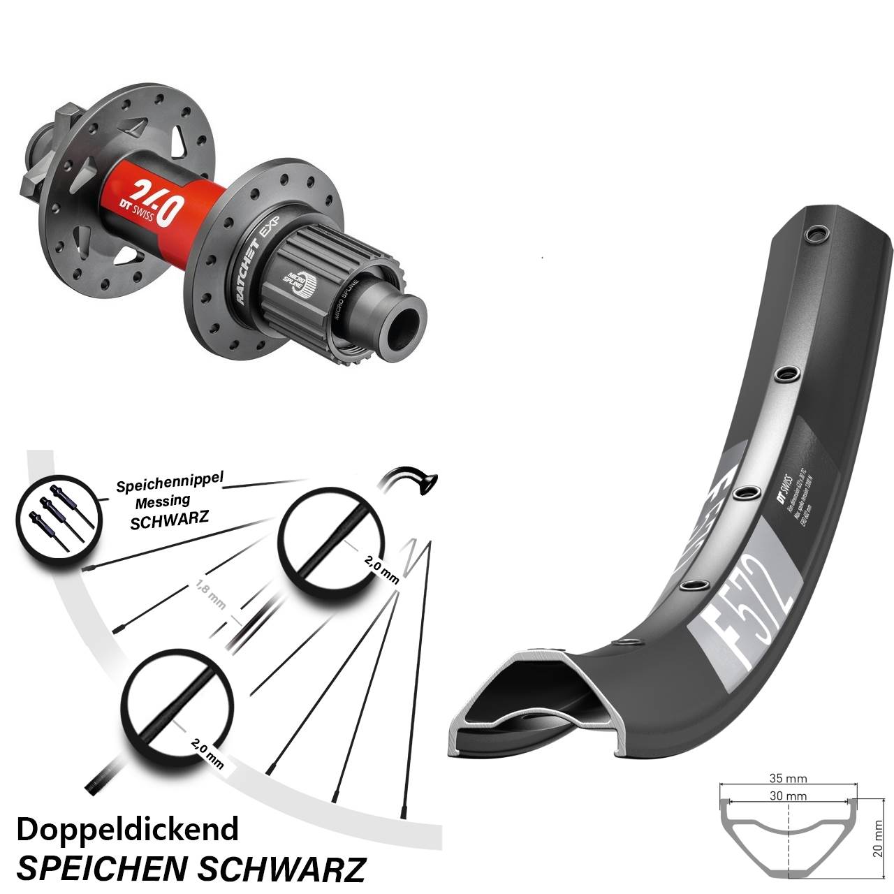 29 Zoll DT Swiss F572-240 Disc Laufrad 12x148 Shimano Micro Spline