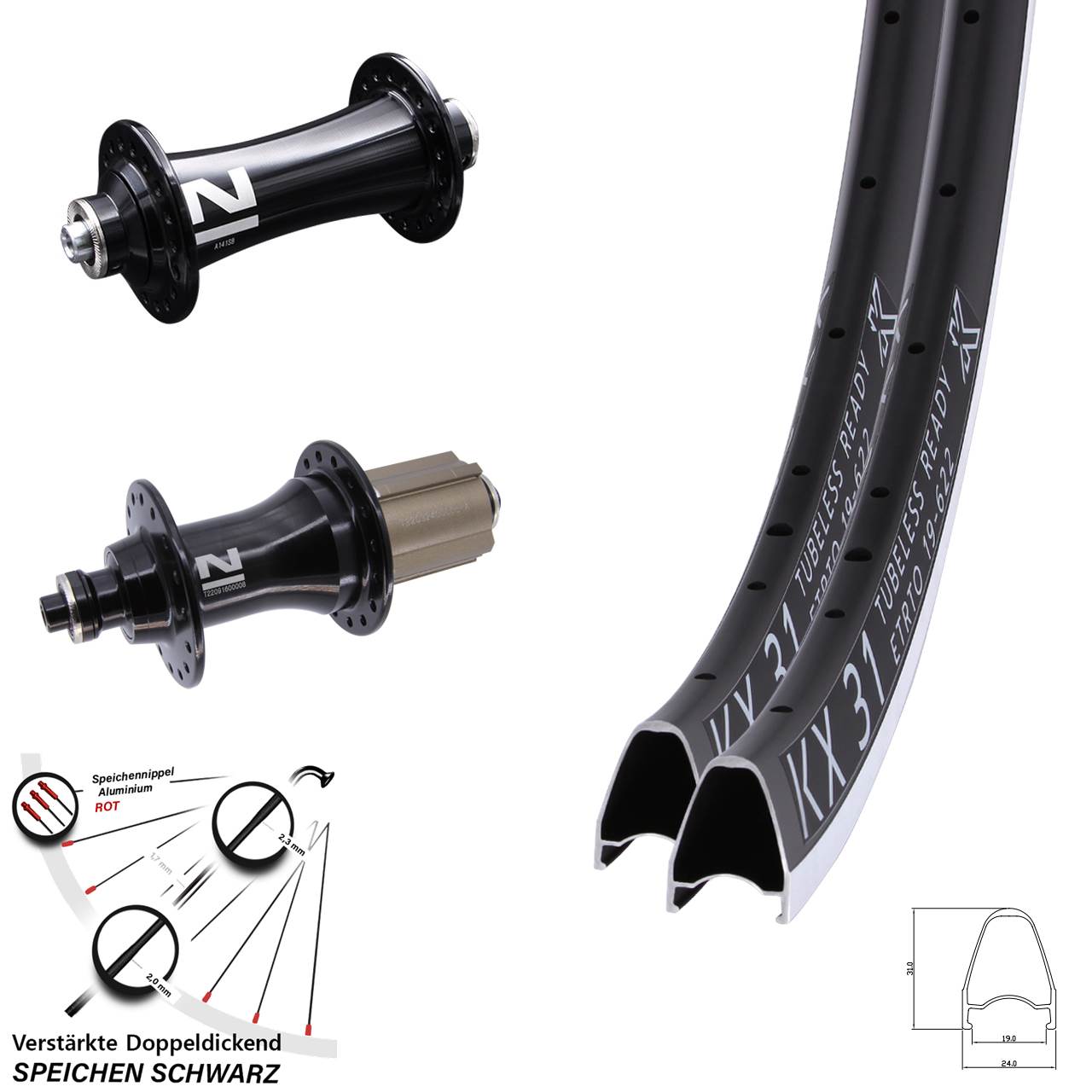 28 Zoll KX 31 Novatec A141 SB-F162 Laufradsatz für Schnellspanner 8-12 fach Campagnolo